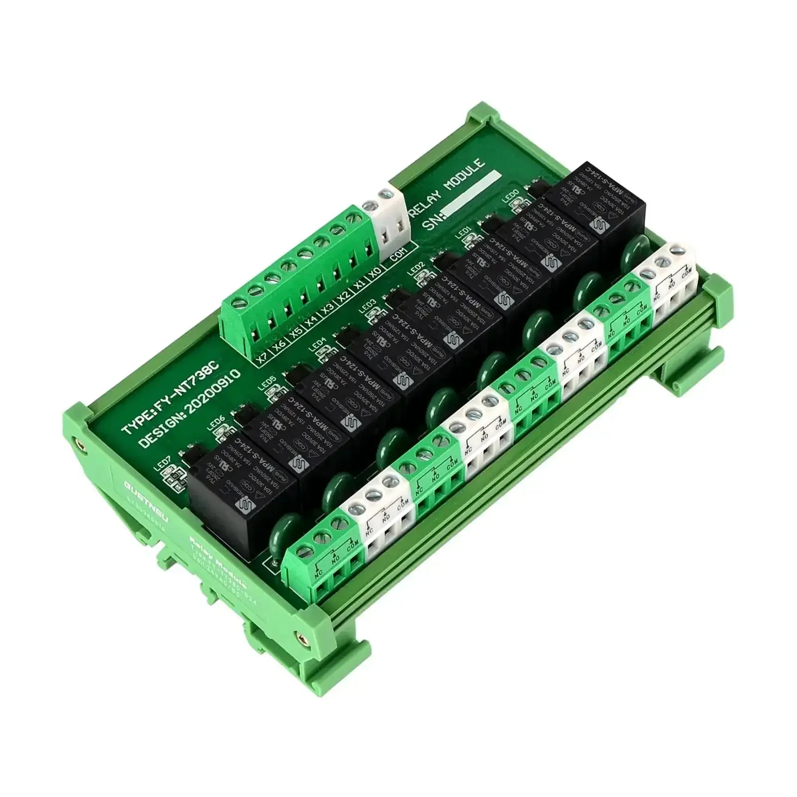 8 Channel SPDT DIN Rail Mount Relay Module 24V DC And AC Plug And Play Interface Board For PLC And Industrial Automation Heavy Duty Load Amplification And Control - Image 4