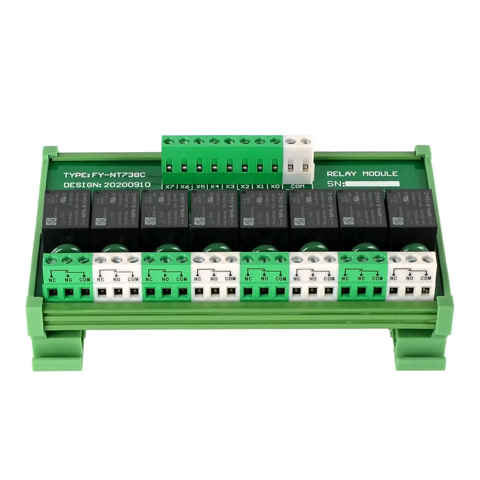 8 Channel SPDT DIN Rail Mount Relay Module 24V DC And AC Plug And Play Interface Board For PLC And Industrial Automation Heavy Duty Load Amplification And Control - Image 7