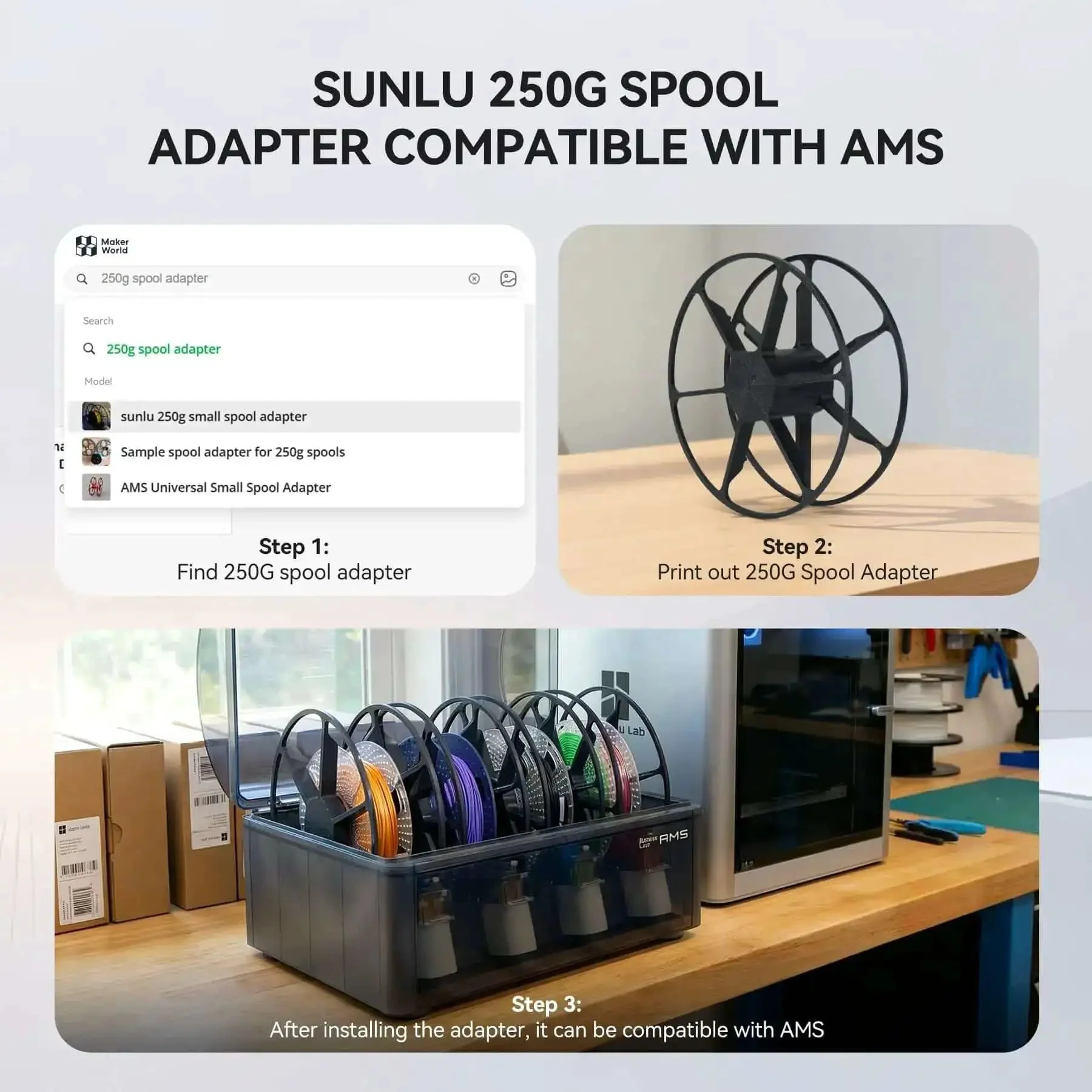 8 Color PLA Filament Bundle 1.75Mm 250G Spools, 3D Printing Neatly Wound, Vacuum Packed, Multicolor 2Kg Total, Black White Gray Transparent Red Blue Orange Green - Image 8