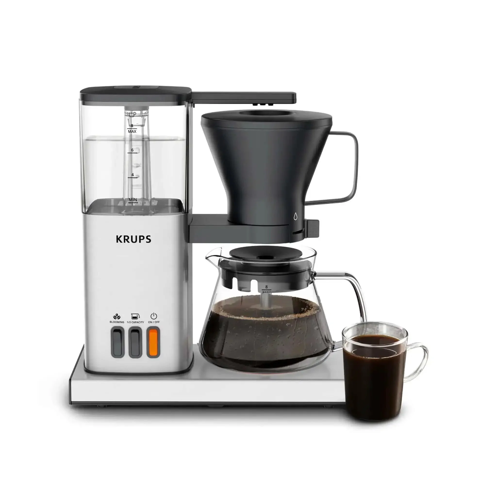8 Cup Drip Coffee Maker With SCA Certification And Blooming Technology For Barista Quality At Home, Pour Over Style Brew, Precise Temperature Extraction, Easy To Clean Stainless Steel Silver