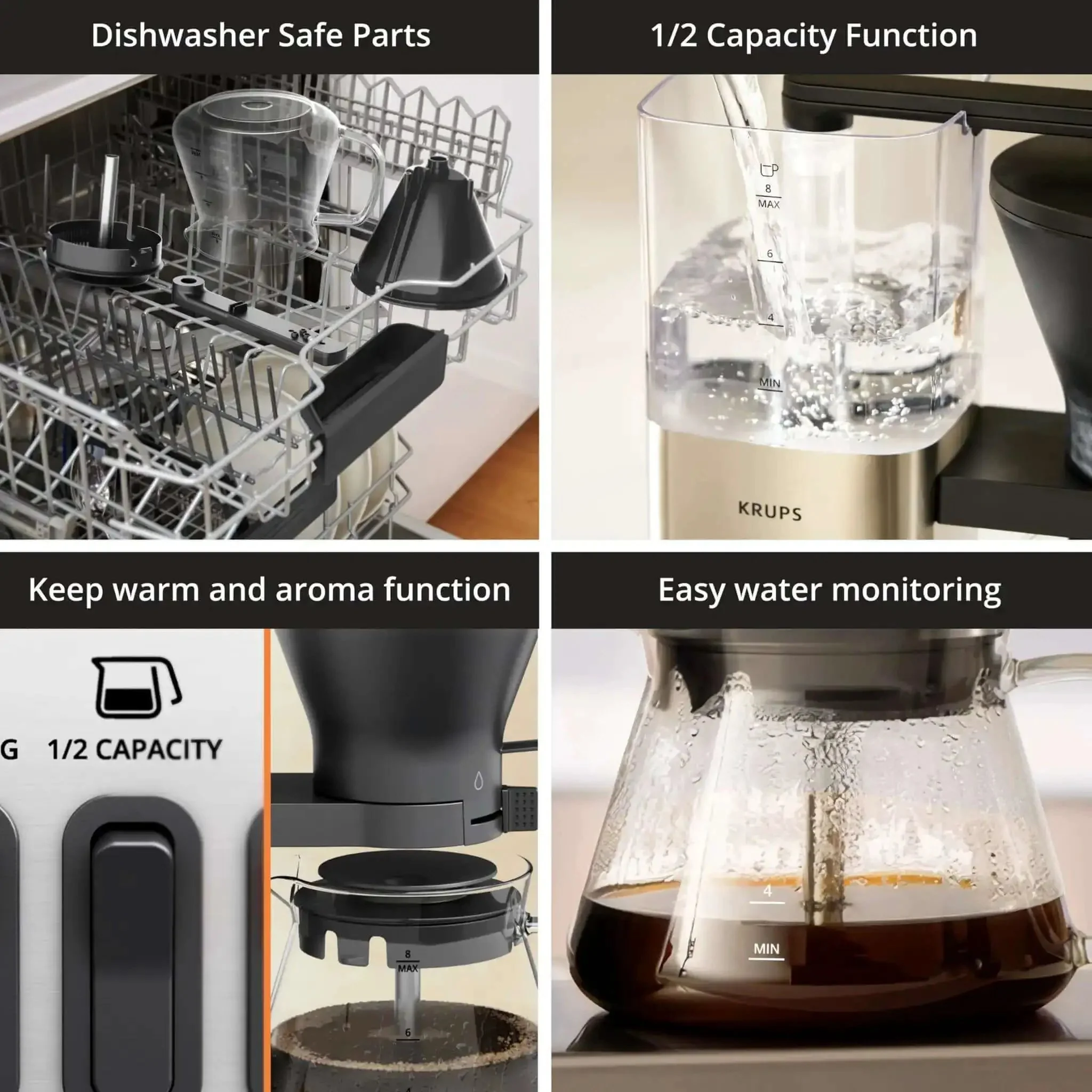 8 Cup Drip Coffee Maker With SCA Certification And Blooming Technology For Barista Quality At Home, Pour Over Style Brew, Precise Temperature Extraction, Easy To Clean Stainless Steel Silver - Image 4