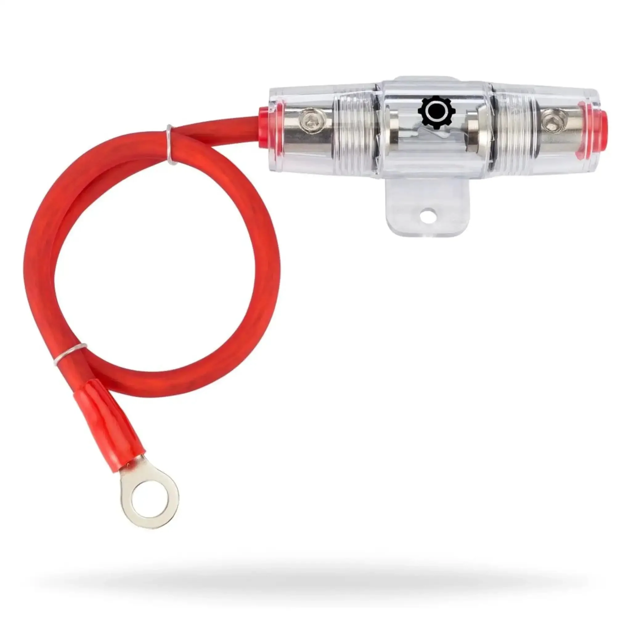 8 Gauge Power Wire 1ft With 100 AGU Fuse Holder And Ninety Nine Point Nine Percent Oxygen Free Copper Soft Touch Jacket For Flexible High Performance Car Audio Installations And Easy Splice For Quick Setup And Durable Insulation For Your System