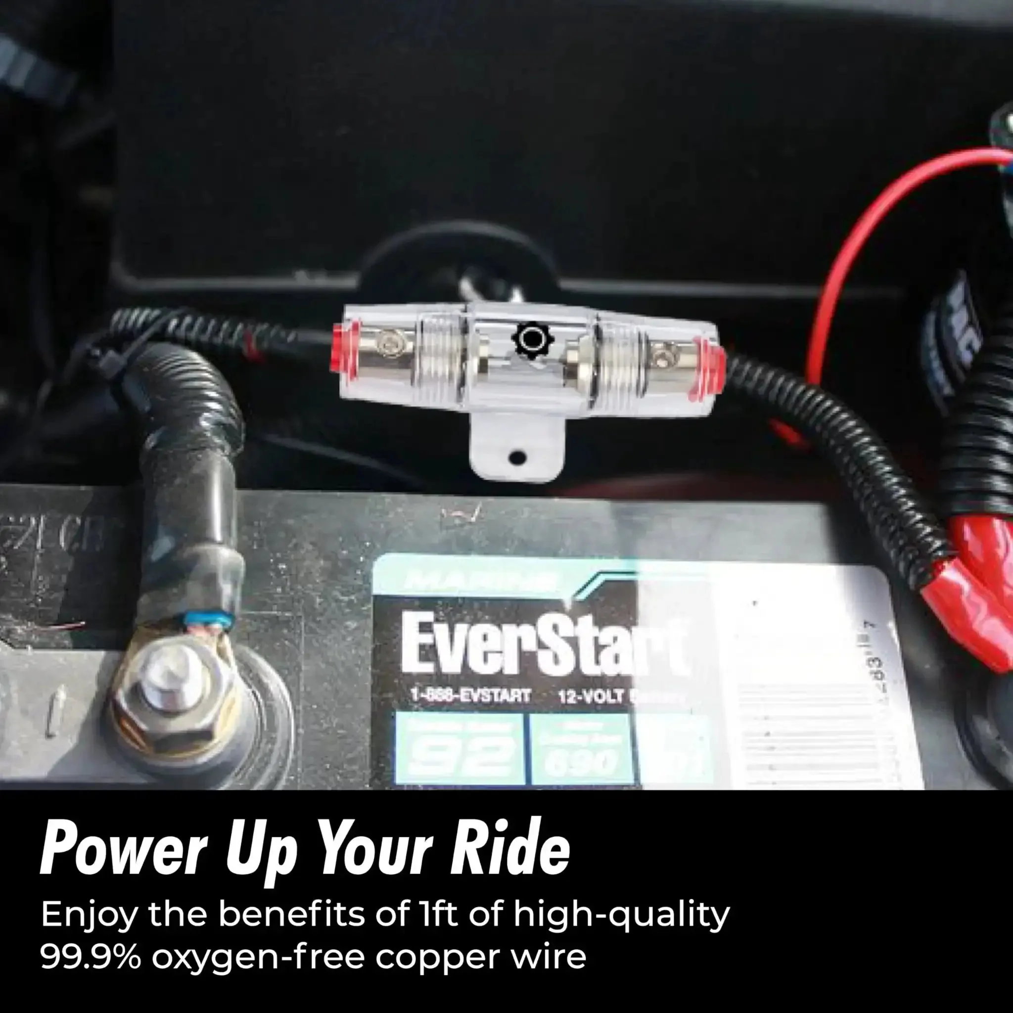 8 Gauge Power Wire 1ft With 100 AGU Fuse Holder And Ninety Nine Point Nine Percent Oxygen Free Copper Soft Touch Jacket For Flexible High Performance Car Audio Installations And Easy Splice For Quick Setup And Durable Insulation For Your System - Image 6