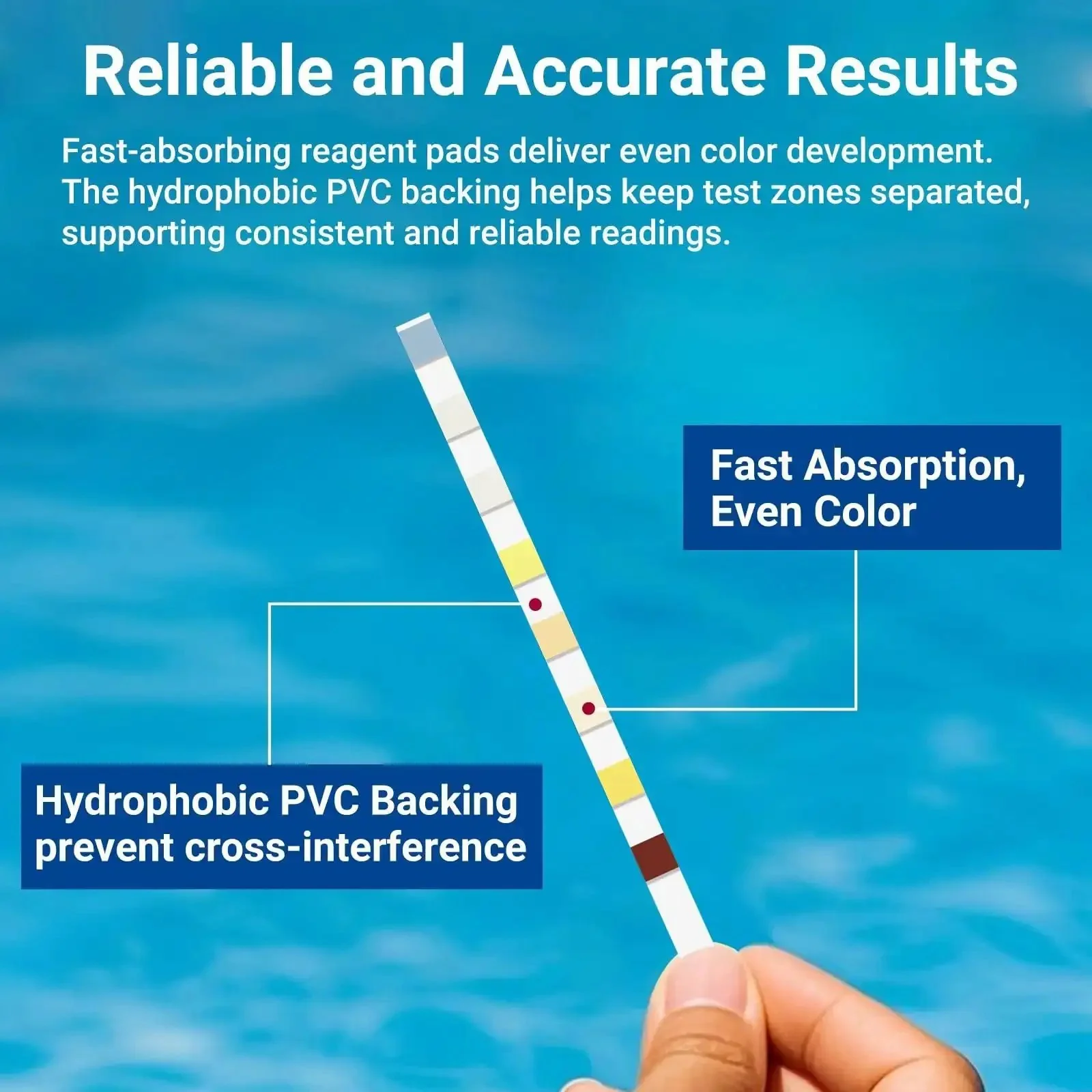 8-In-1 Pool Test Strips Kit For Salt Water Pools And Hot Tubs, 150-Count, Quick And Accurate Readings For Chlorine, pH, Salt, Alkalinity, Calcium Hardness, Cyanuric Acid, And More For Inground And Aboveground Systems - Image 3