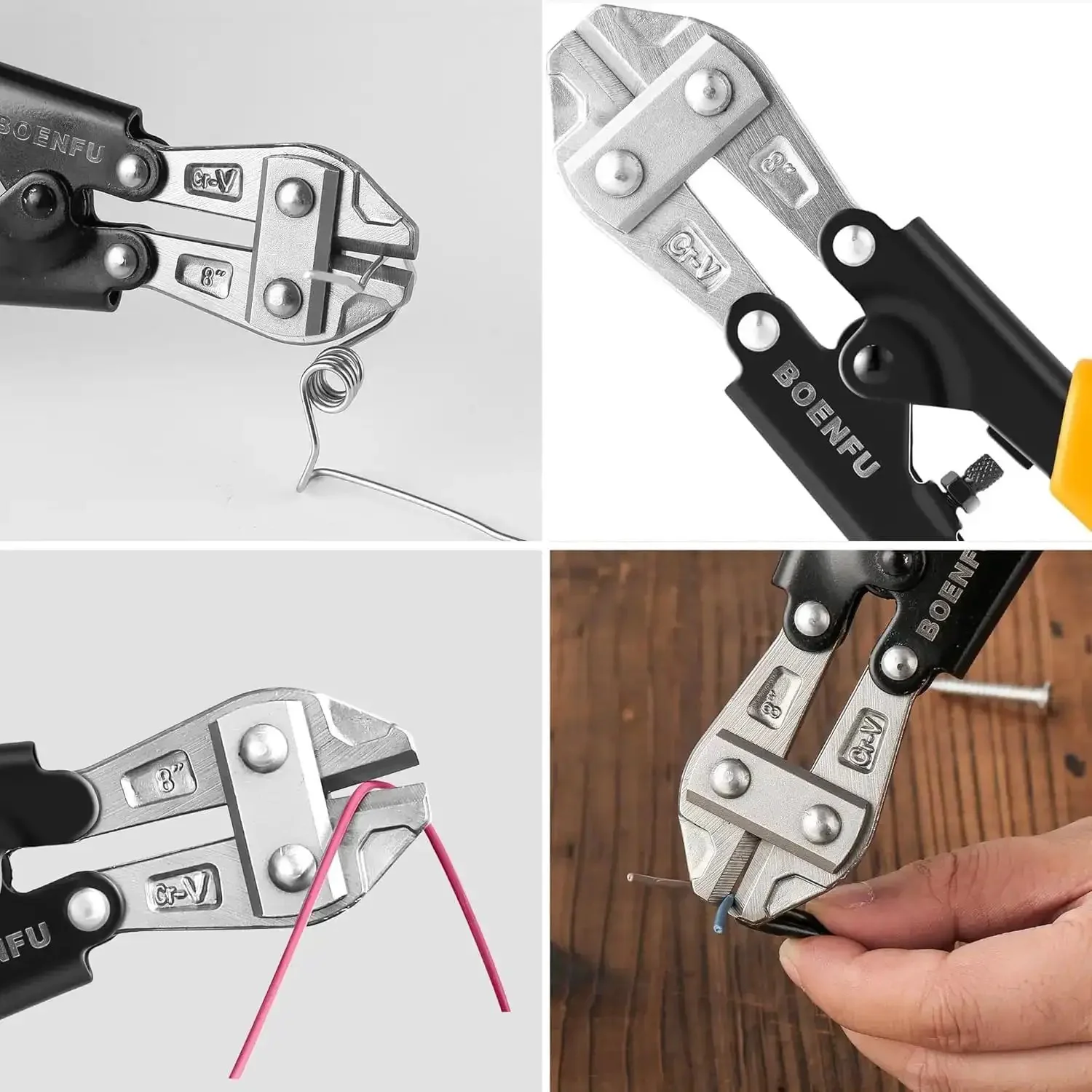 8 Inch Portable Mini Bolt Cutter With Spring Loaded Action And Anti Slip Handle, Perfect For DIYers And Cable Work, Max Opening One Quarter Inch, Cutting Capacity One Tenth Inch, Not For Screws Or Padlocks - Image 3