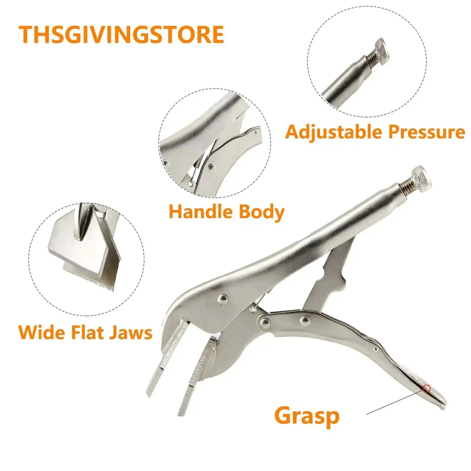 8-Inch Sheet Metal Bender Hand Seamer Locking Tool Pro Grade Heavy Duty With Adjustable Flat Head Vise Grip Clamps For Precise Edges And Durable High Carbon Steel Construction - Image 7