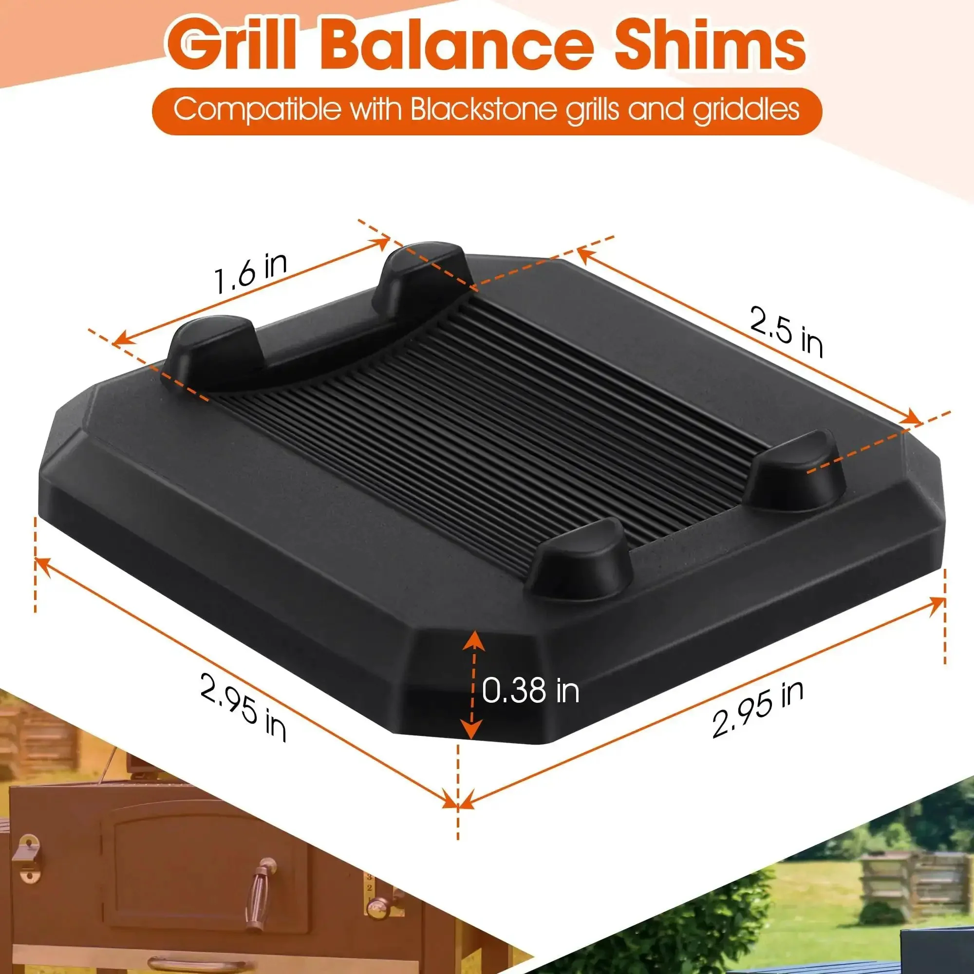8 Pack 1/4 Inch Griddle Leveling Shims Kit For Blackstone Griddles And Most Grills, Durable Rubber Levelers For Outdoor Use, Keeps Flat Top Grill Level On Uneven Surfaces And Prevents Warping - Image 3