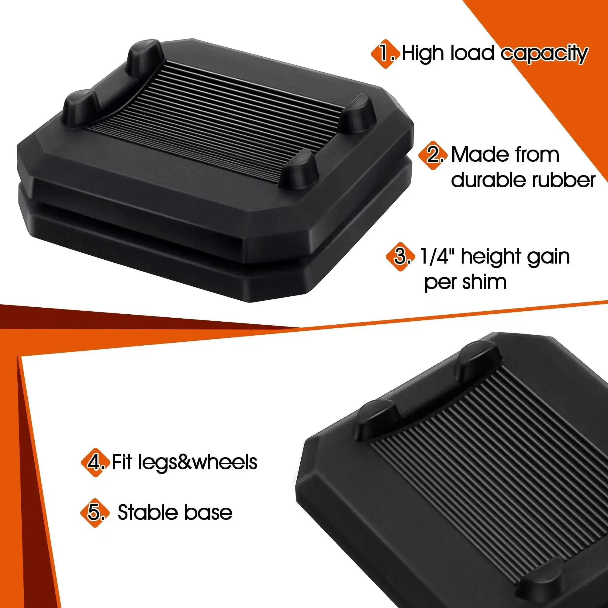 8 Pack 1/4 Inch Griddle Leveling Shims Kit For Blackstone Griddles And Most Grills, Durable Rubber Levelers For Outdoor Use, Keeps Flat Top Grill Level On Uneven Surfaces And Prevents Warping - Image 4