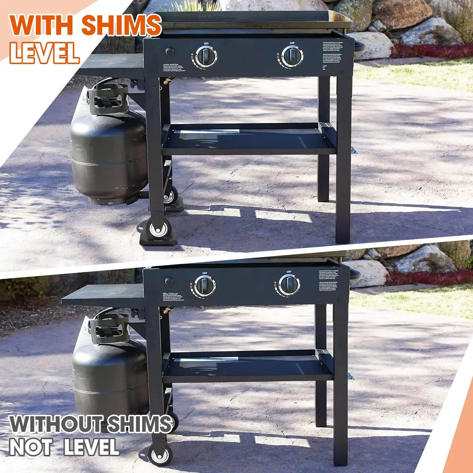 8 Pack 1/4 Inch Griddle Leveling Shims Kit For Blackstone Griddles And Most Grills, Durable Rubber Levelers For Outdoor Use, Keeps Flat Top Grill Level On Uneven Surfaces And Prevents Warping - Image 7