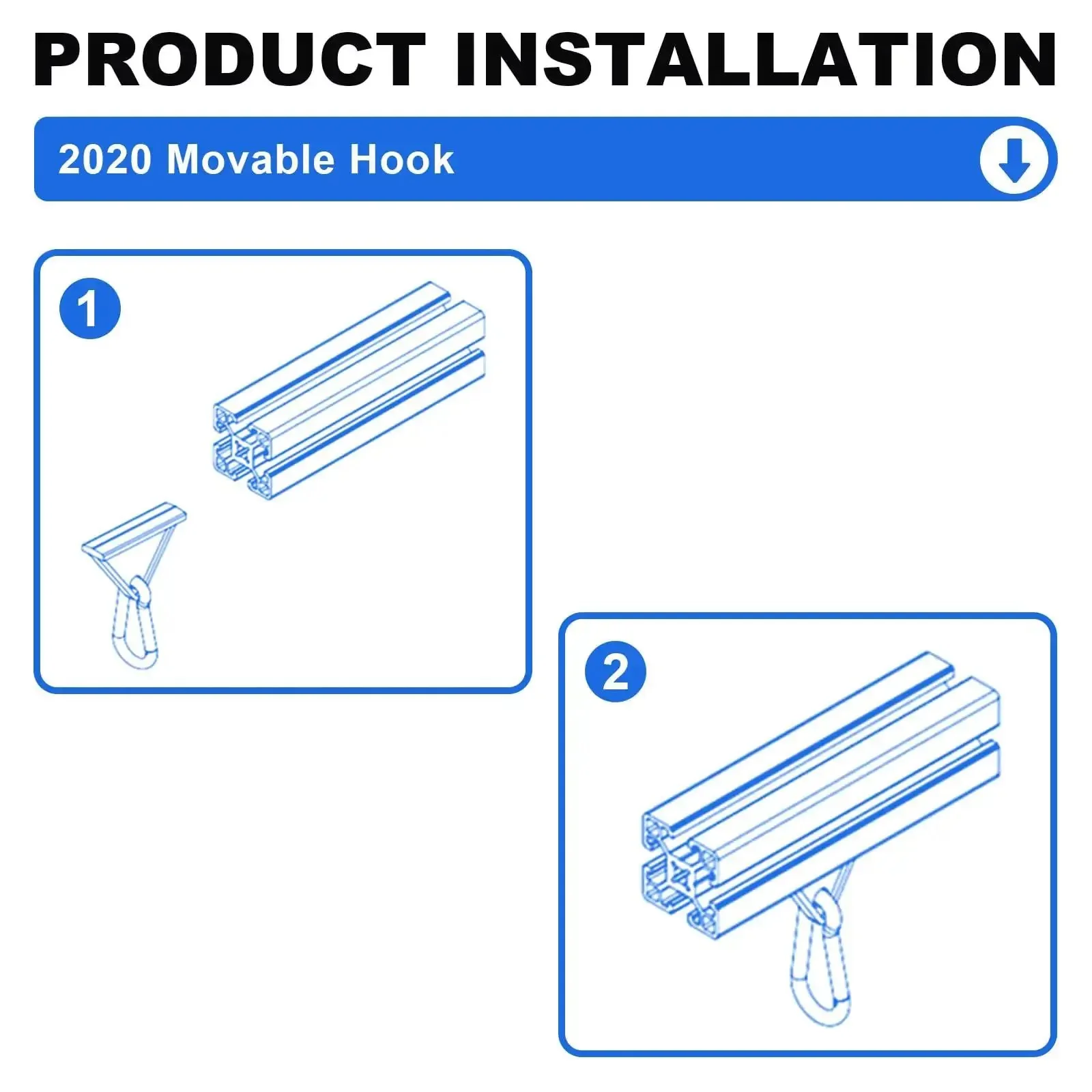 8 Pack 2020 Extrusion Sliding Hook For 20 Series T Slot V Slot Aluminum Extrusion Hardware Accessories Black Built Tough Heavy Duty Mounting Hook For 2020 Aluminum Profiles In DIY Projects And Industrial Builds - Image 3