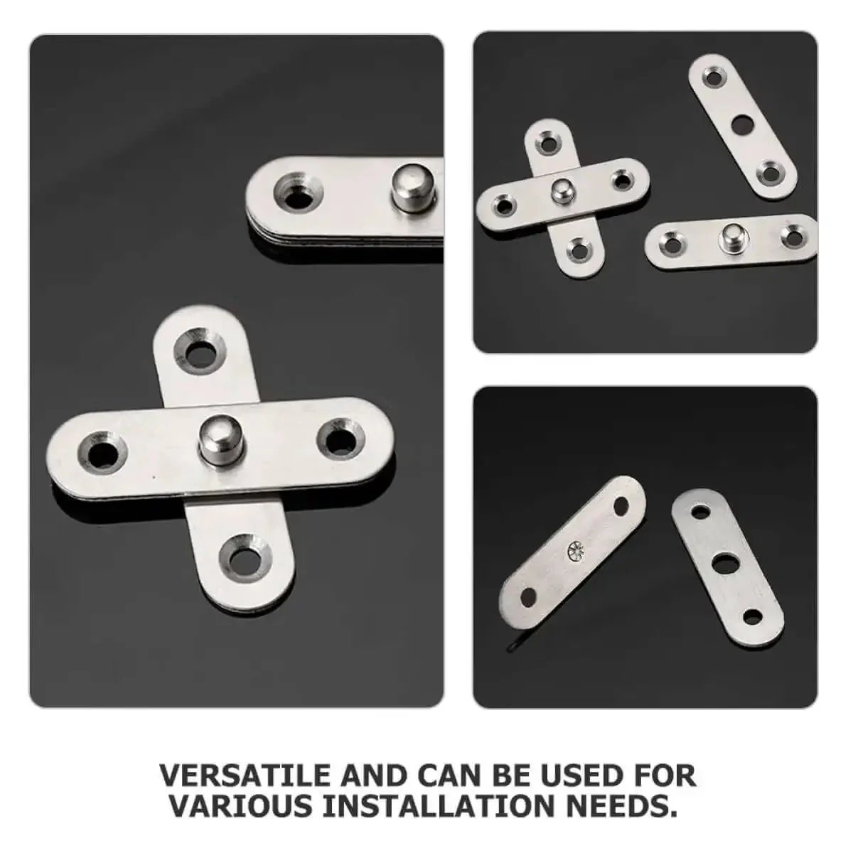 8 Pack 360 Degree Rotating Hidden Door Pivot Hinges Heavy Duty Stainless Steel Cabinet Hardware For Secret Doors And Cupboards Ideal For Concealed Cabinets Quick Access Smooth Quiet Operation Easy Install - Image 3