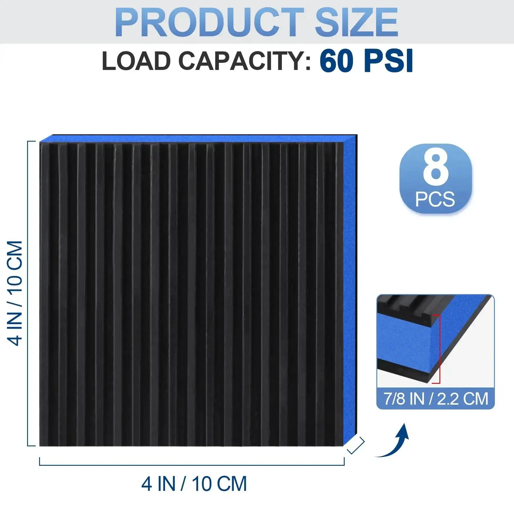 8 Pack Anti Vibration Pads for Washing Machines and Home Appliances, 4x4 Inch Seven Eighths Inch Thick EVA Rubber Sound Dampening Mats, Beefy Vibration Isolators for Compressors, Air Conditioners, Washers, Dryers, and Treadmills - Image 7