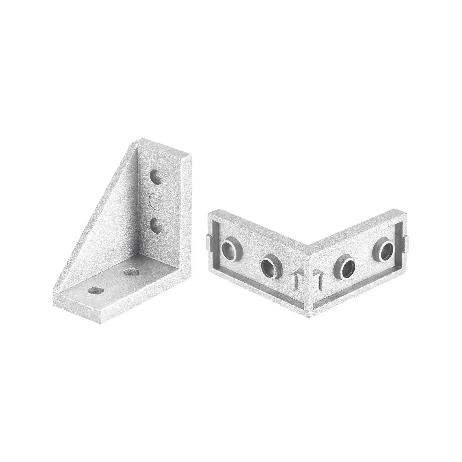 8 Pack Inside Corner Brackets Gussets 38x38x18mm Aluminum Die Cast With Sandblasted Finish Rust Resistant Four Hole Mounting Angle Connectors For 2020 And 2040 Aluminum Extrusion Profiles Silver - Image 5