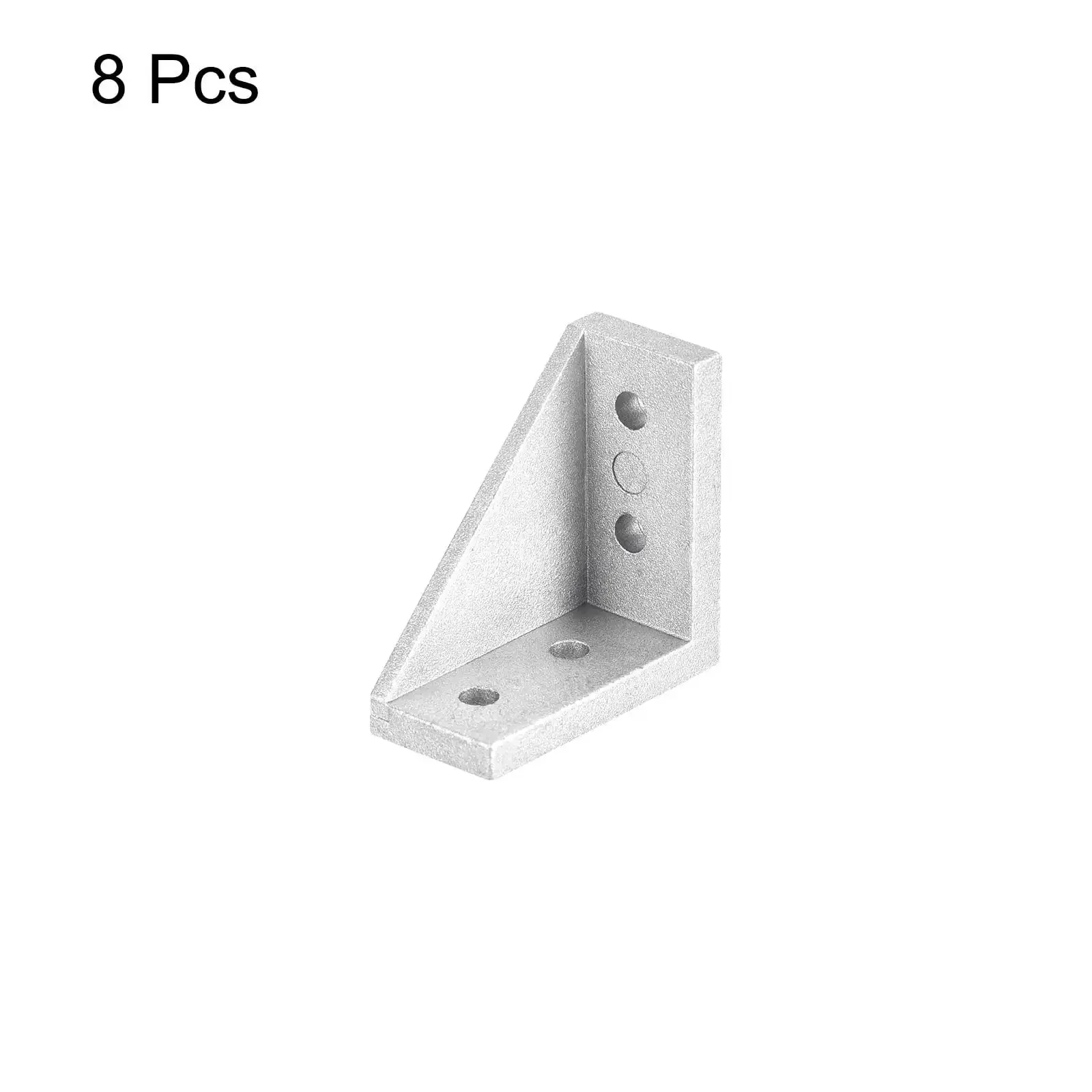 8 Pack Inside Corner Brackets Gussets 38x38x18mm Aluminum Die Cast With Sandblasted Finish Rust Resistant Four Hole Mounting Angle Connectors For 2020 And 2040 Aluminum Extrusion Profiles Silver - Image 6