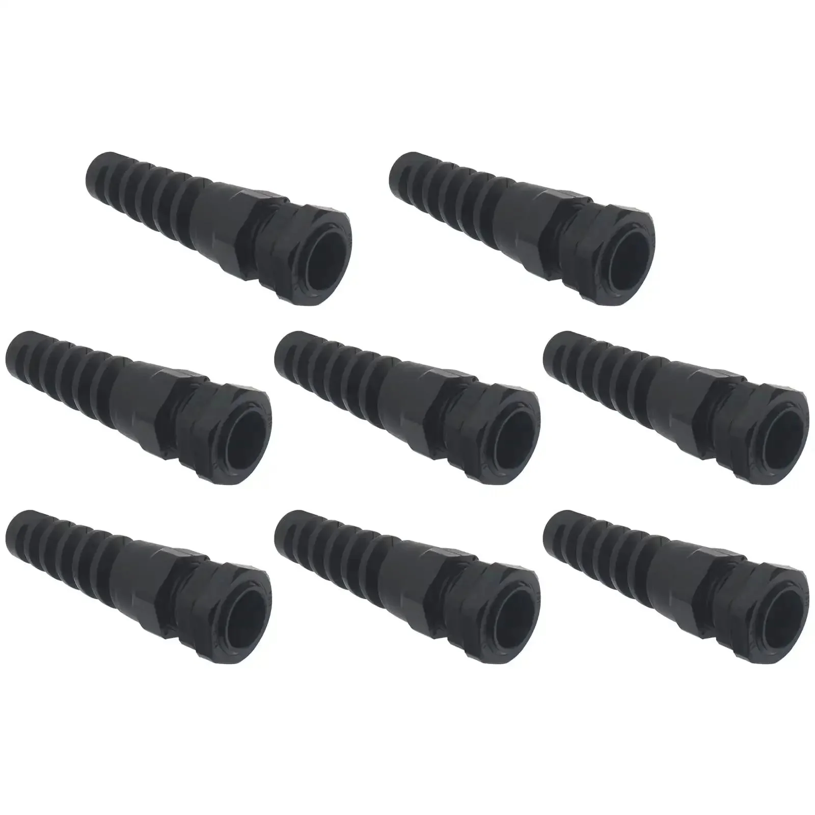 8 Pack Waterproof Nylon Cable Glands With PG11 Thread For 5mm To 10mm Wires Black Spiral Strain Relief Connectors Perfect For DIY And Professional Electrical Installations - Image 2