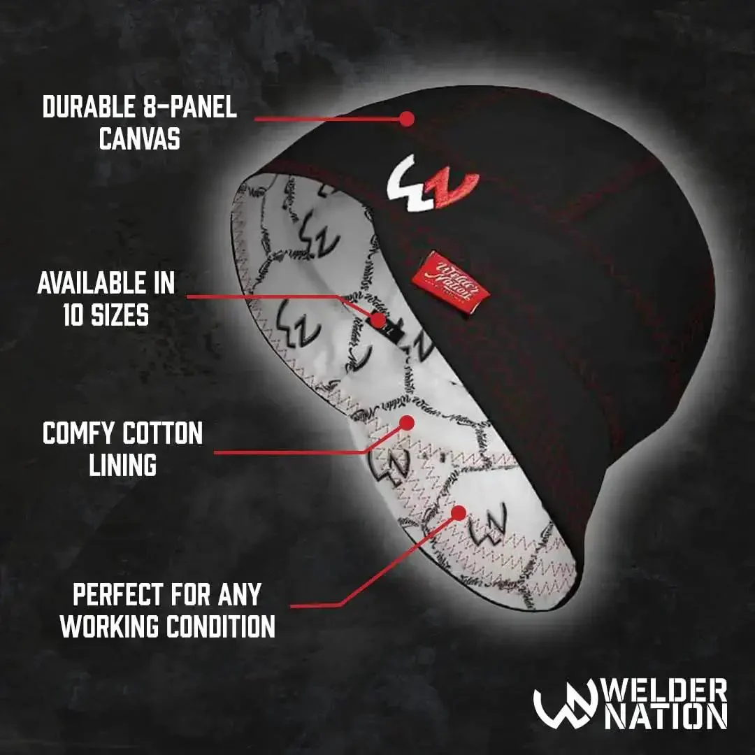 8 Panel Welding Beanie Cap For Protection 100% Cotton Duck Canvas Exterior Heavy Duty Welder Hat For Men Durable Comfortable Fit 10 Oz Workwear Cap No Unicorn Peak - Image 6