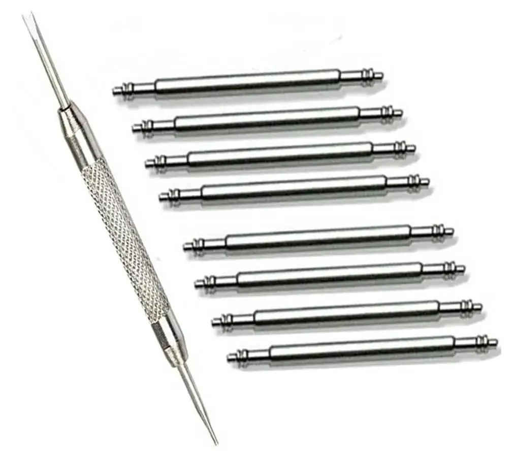 8 Pc Spring Bar Watch Pins Set With 1.5mm Diameter For 18/20/22/24mm Lug Widths Plus No Fuss Watch Band Removal Tool Built From Durable 316L Stainless Steel For Long Lasting Fit