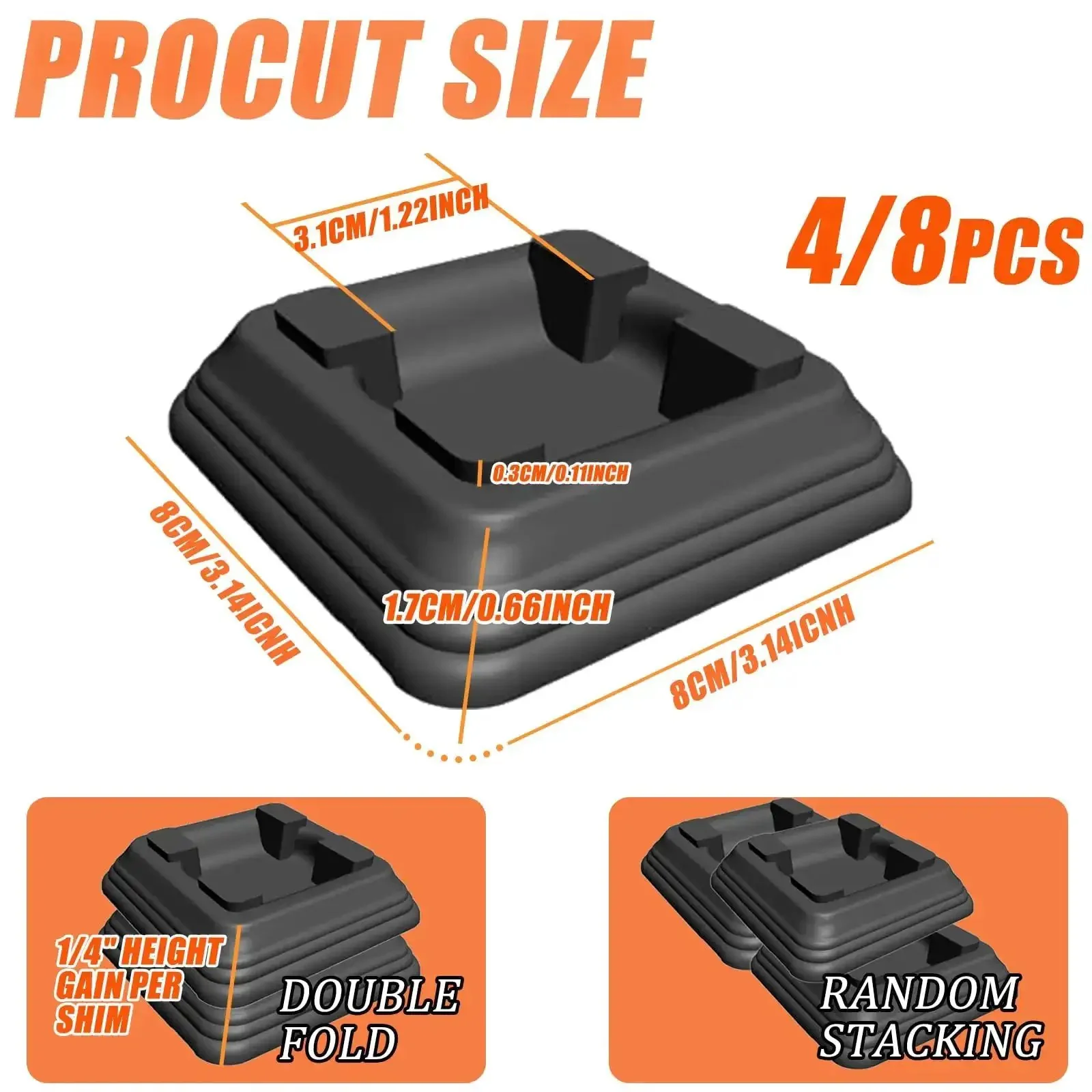 8-Piece 1/4 Inch Griddle Leveling Shims Kit For Blackstone Griddle, Stackable Plastic Shims For Leveling, Grill Accessories, Easy Leveling, Keeps Flat Top Grill Level And Stable On Any Surface - Image 5