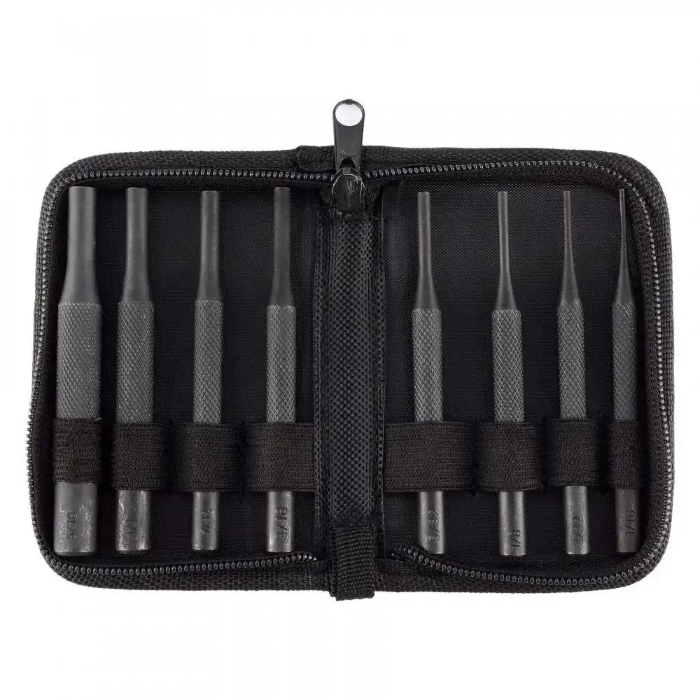 8 Piece Gunsmith Pin Punch Tool Set In Zippered Organizer Case With 3.94 Inch Length Includes 1/16 To 5/16 Inch Pin Punch Sizes Heavy Duty Hardened Steel Construction For Woodworking Projects And Machinery Repairs