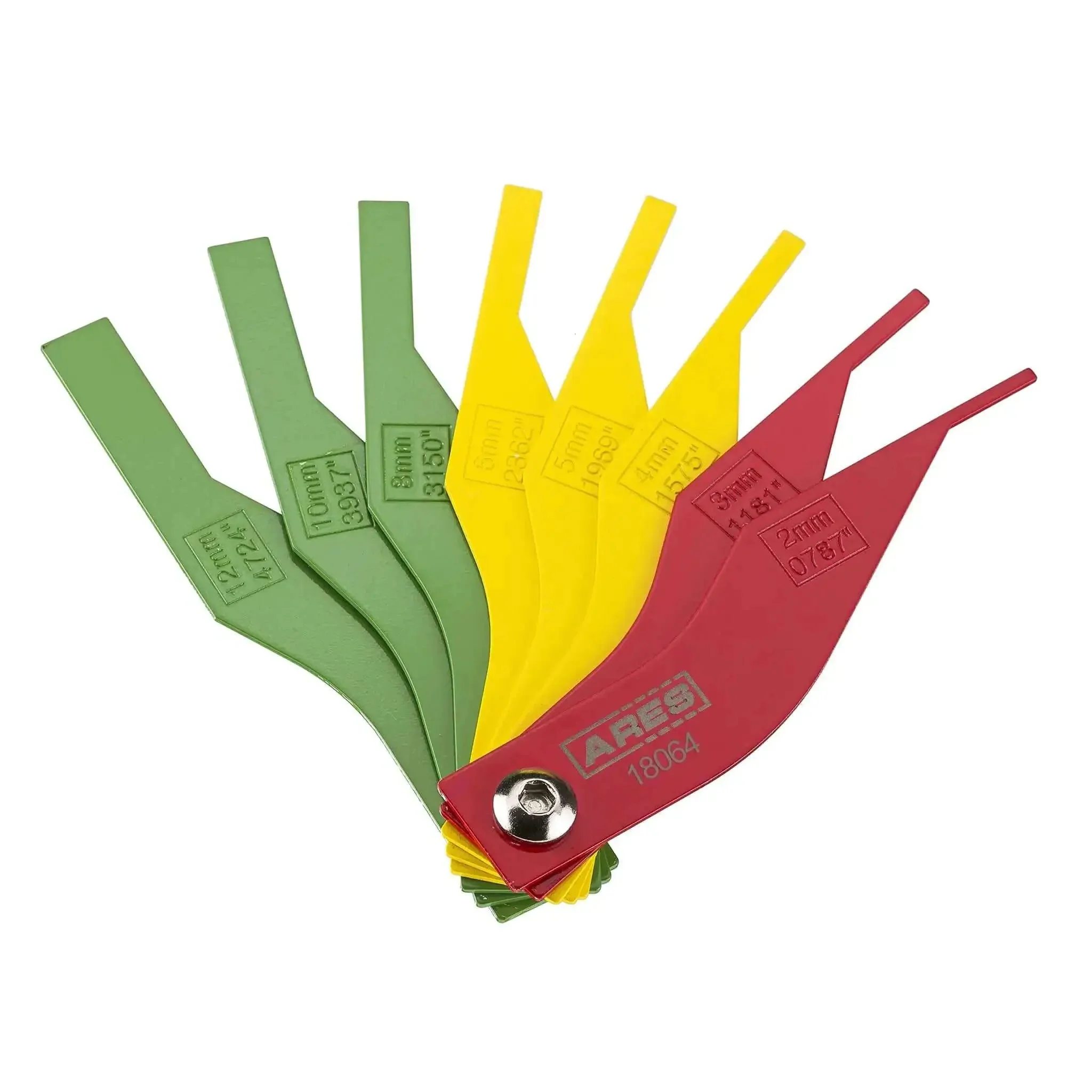 8 Piece Metal Brake Gauge Tool Set for Sheet Metal, 20 Gauge, Corrosion Resistant High Visibility Finish, Metric and SAE Measurements, Color Coded Sizes, Perfect for Checking Brake Lining and Your Ride Maintenance