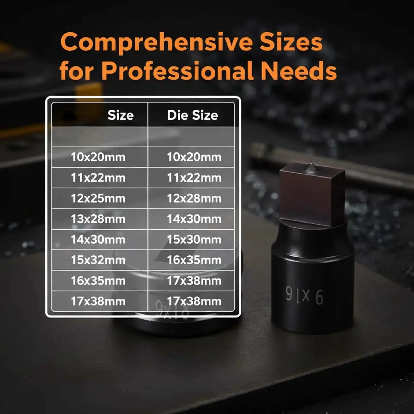 8-Piece Rectangle Hydraulic Hole Punch Die Set For CH-70 Punch Tool, Heavy-Duty Chrome Steel Dies For Punching Steel, Copper, And Aluminum Plates, Pro-Grade, Durable, Precise Hole Cutting, Long-Lasting - Image 5