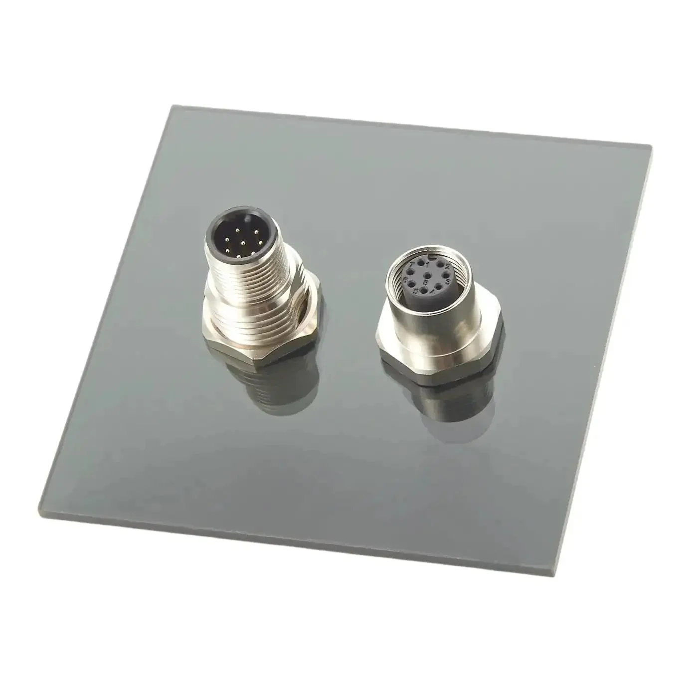 8 Pin M12 A Code Bulkhead Connector Male To Female IP67 Panel Mount Feedthrough For Automation Control Cabinets And Robotics Gold Plated Contacts O Ring Seal Anti Vibration Lock 2 Pack - Image 2