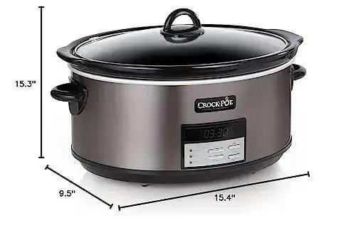 8-Quart Go-To Programmable Slow Cooker With Auto Warm, Digital Timer, And Easy Cleanup In Black Stainless Steel For Holiday Feasts And Family Dinners Perfect For Busy Weeknights And Big Gatherings Or Leftovers - Image 2
