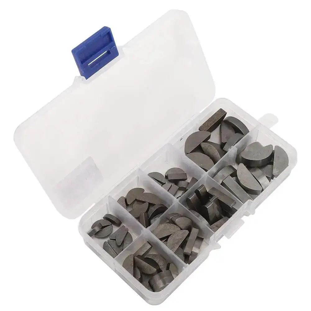 80 Pcs Woodruff Key Kit Stainless Steel Semicircular Keys Set With Storage Box, Assorted Sizes For Grab-And-Go Access And Precise Fits In Machinery, Automotive, Equipment And DIY Projects