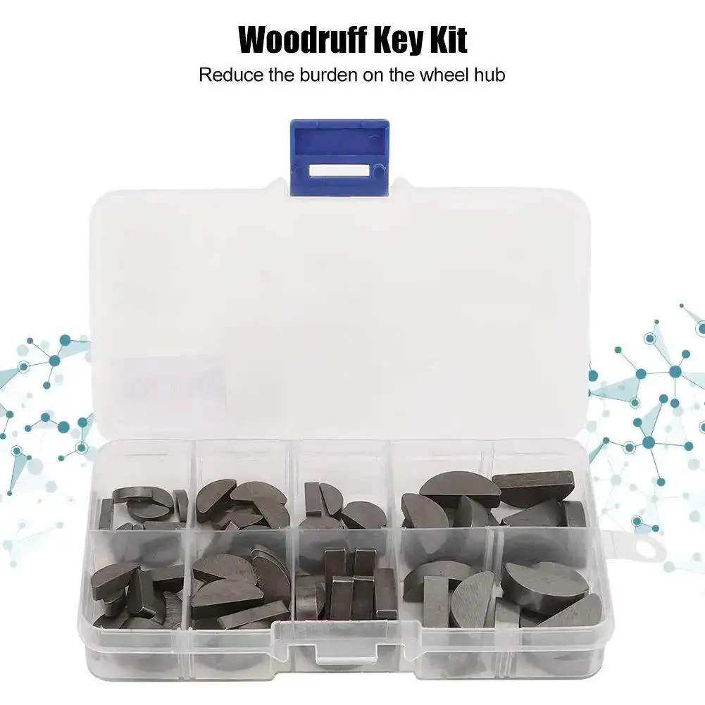 80 Pcs Woodruff Key Kit Stainless Steel Semicircular Keys Set With Storage Box, Assorted Sizes For Grab-And-Go Access And Precise Fits In Machinery, Automotive, Equipment And DIY Projects - Image 4