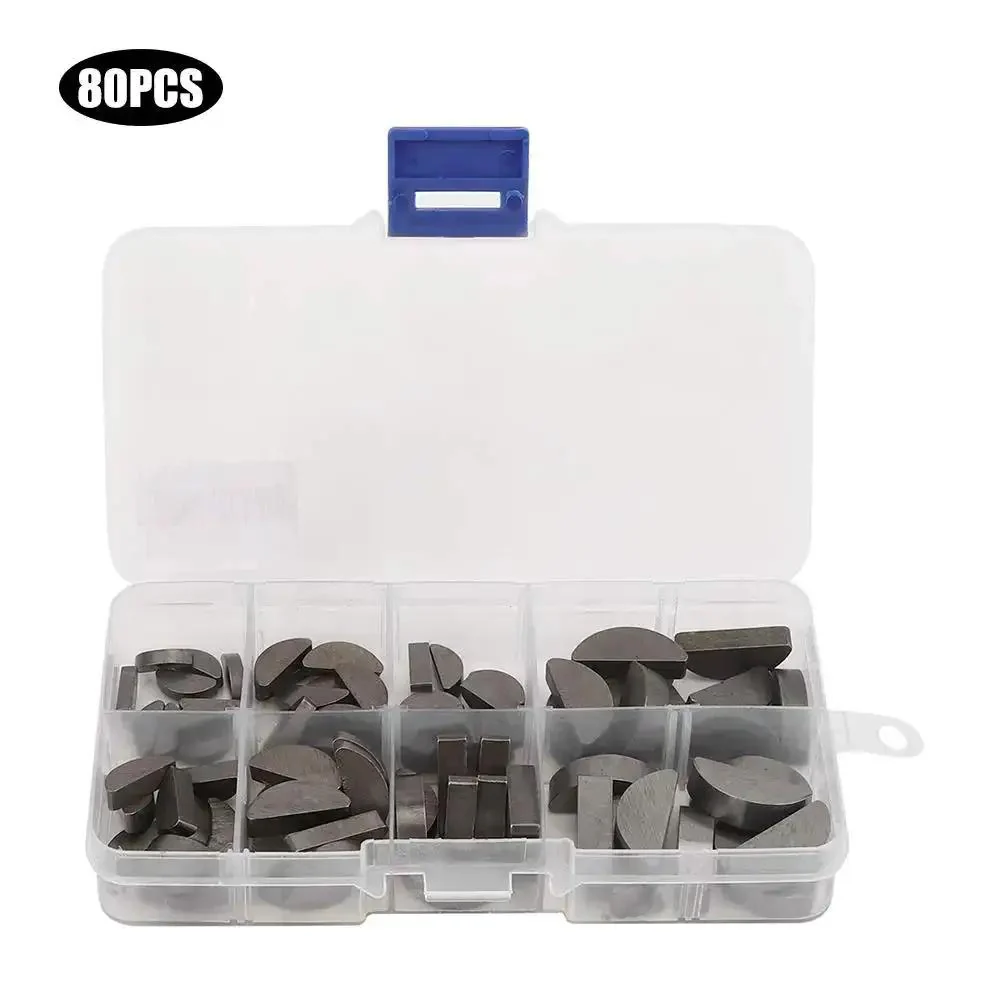 80 Pcs Woodruff Key Kit Stainless Steel Semicircular Keys Set With Storage Box, Assorted Sizes For Grab-And-Go Access And Precise Fits In Machinery, Automotive, Equipment And DIY Projects - Image 9