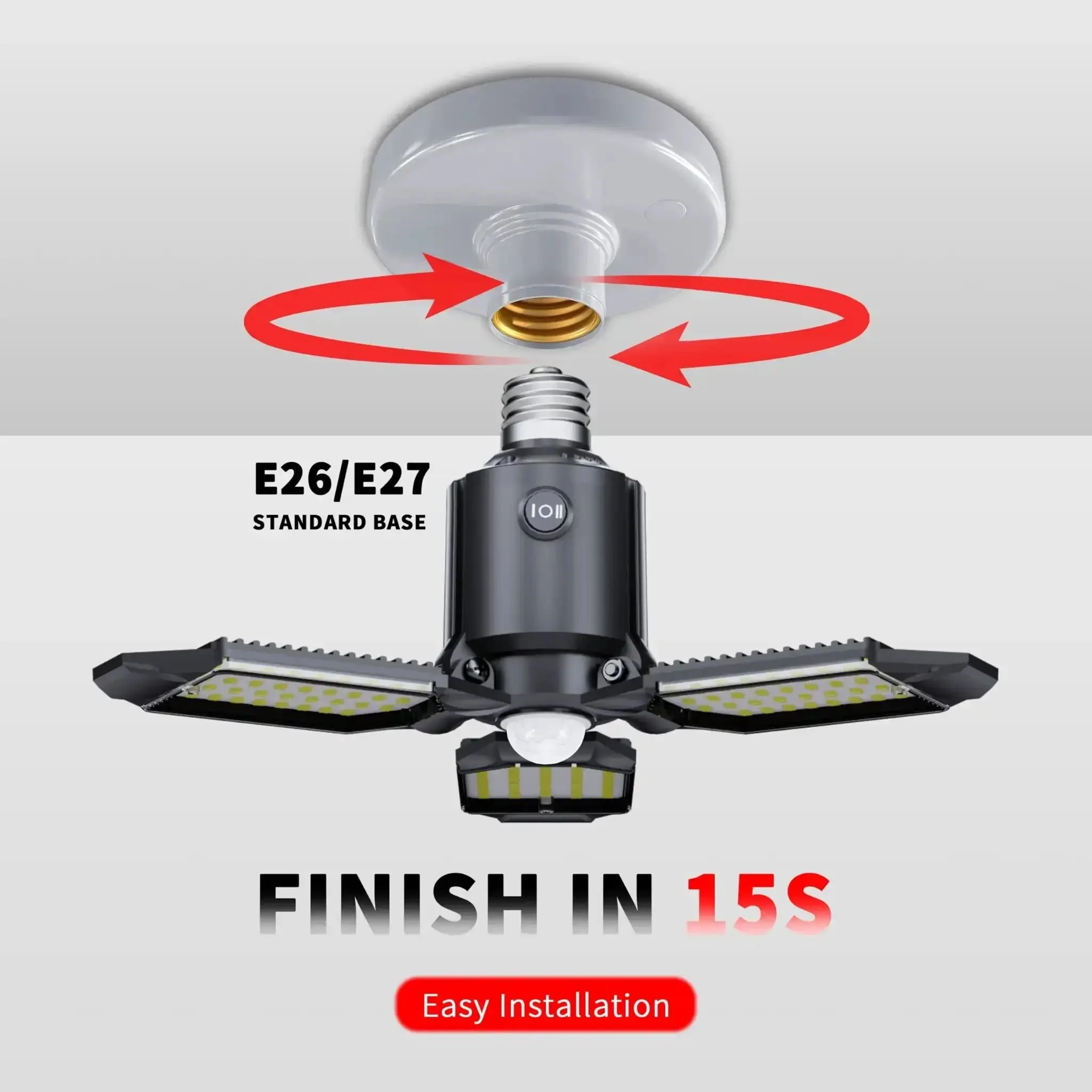 80W Motion Activated LED Shop Light With PIR Sensor For Garage Staircase Basement And Workshop Auto On When People Pass No False Triggers Go To Lighting Upgrade Easy Install 1 Pack - Image 3