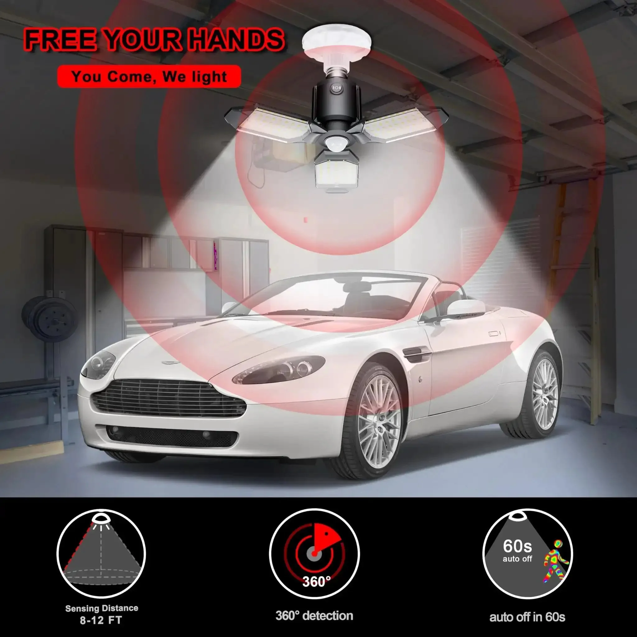 80W Motion Activated LED Shop Light With PIR Sensor For Garage Staircase Basement And Workshop Auto On When People Pass No False Triggers Go To Lighting Upgrade Easy Install 1 Pack - Image 7