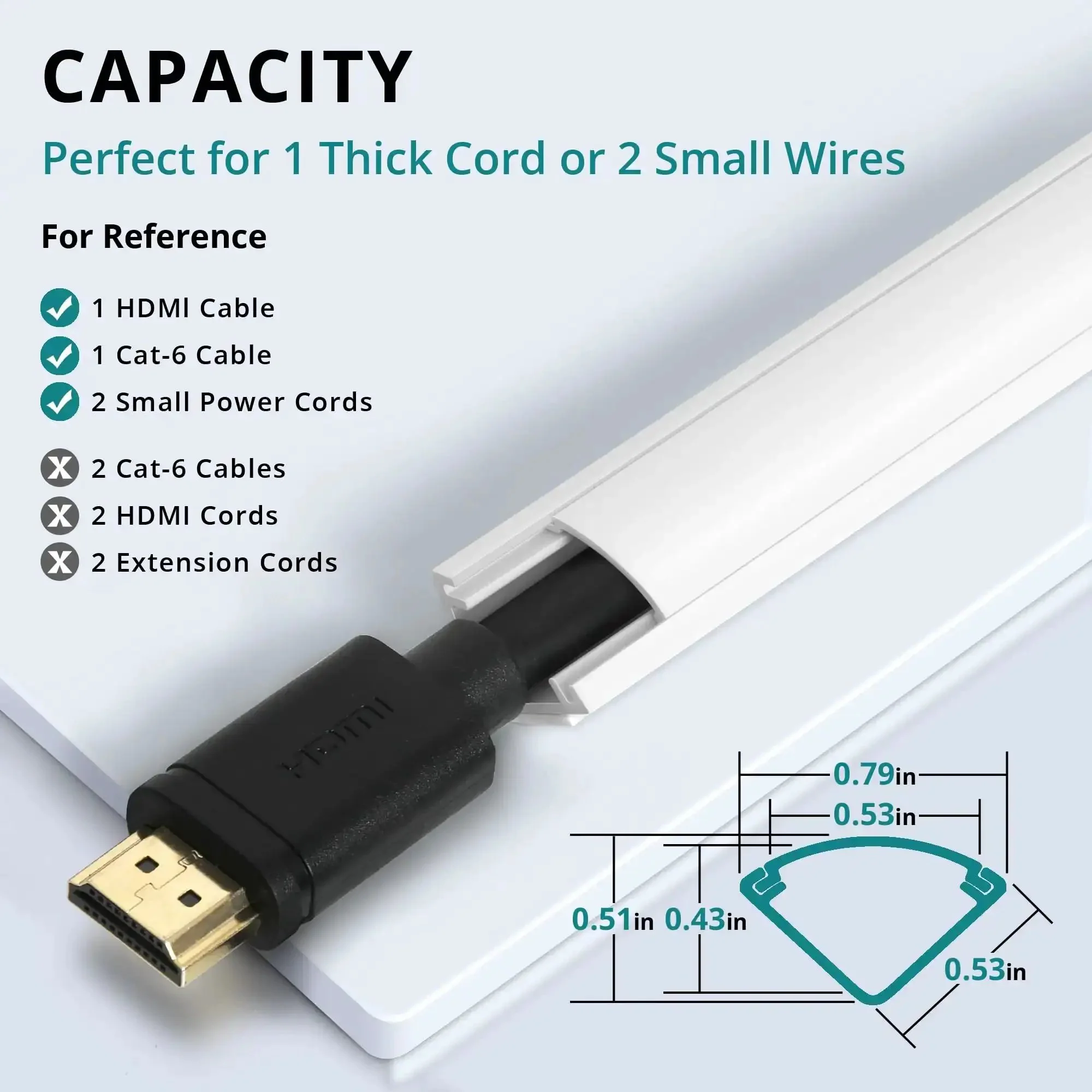 85 Inch Corner Cable Concealer Kit For Walls Floors And Ceilings Paintable Wire Cover Raceway To Hide Cords Like A Pro Cat5 And Cat6 Power And Speaker Wires Easy Install PVC Channel For Quick Cable Management - Image 8