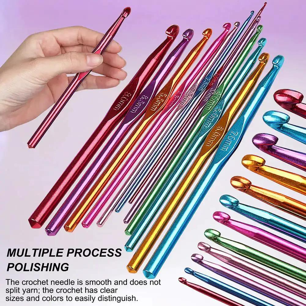 85-Piece Crochet Hooks Kit With Case, Ergonomic Hooks In Stainless And Aluminum, Stitch Markers, Locking Stitch Makers, Needles And Pro Tools For Beginners To Pros, Ultimate DIY Yarn Craft Set For Crochet, Knitting, And Weaving - Image 5