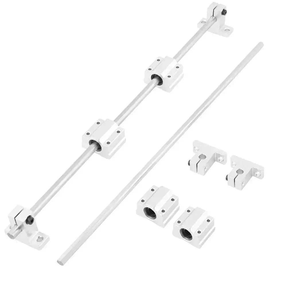 8mm By 400mm CNC Linear Rail Shaft Rod And SC8UU Bearing Block Set With 21mm Sliding Block Height For Woodworking Machinery, Aluminum And Steel Heavy Duty, High Precision, Low Friction, Rust Resistant, Durable Guide System - Image 8