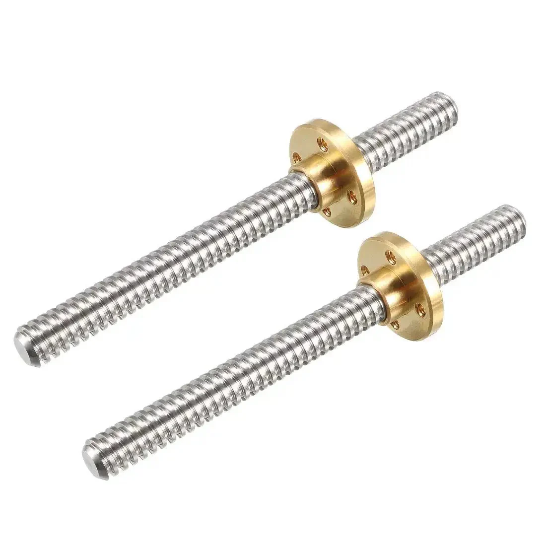 8Mm Diameter 100Mm Stainless Steel Lead Screw Rod With Copper Nut For 3D Printer Z Axis 2 Pack Trapezoidal Thread Smooth Operation Pro Grade Solid Beefy Durability High Temp Resistant Hardware