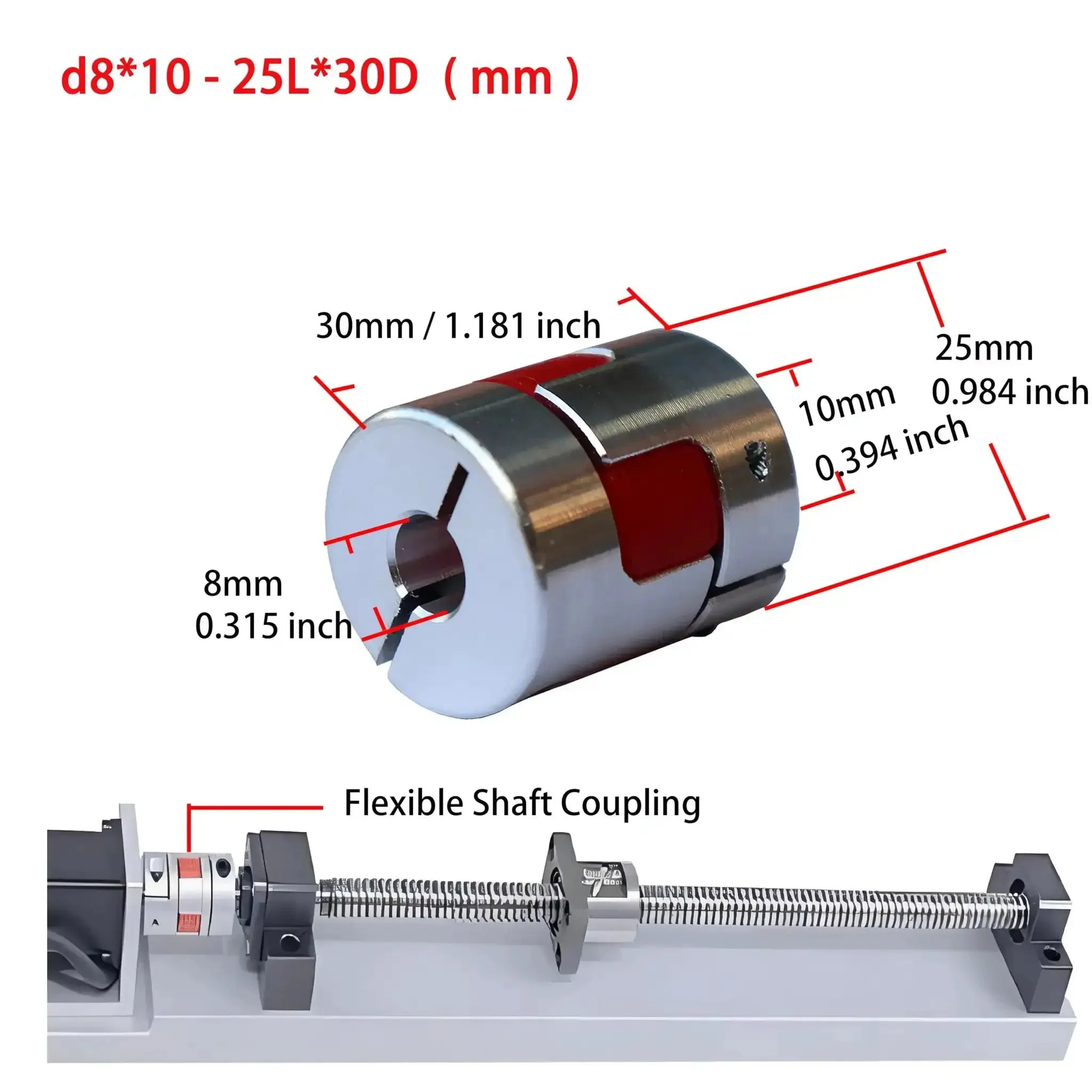 8Mm To 10Mm Bore Shaft Coupling Aluminum Alloy Pro Grade 25Mm Diameter 30Mm Length For Stepper Motors And Servo Motors 3D Printers CNC Machines Encoders DIY Four Pack - Image 6