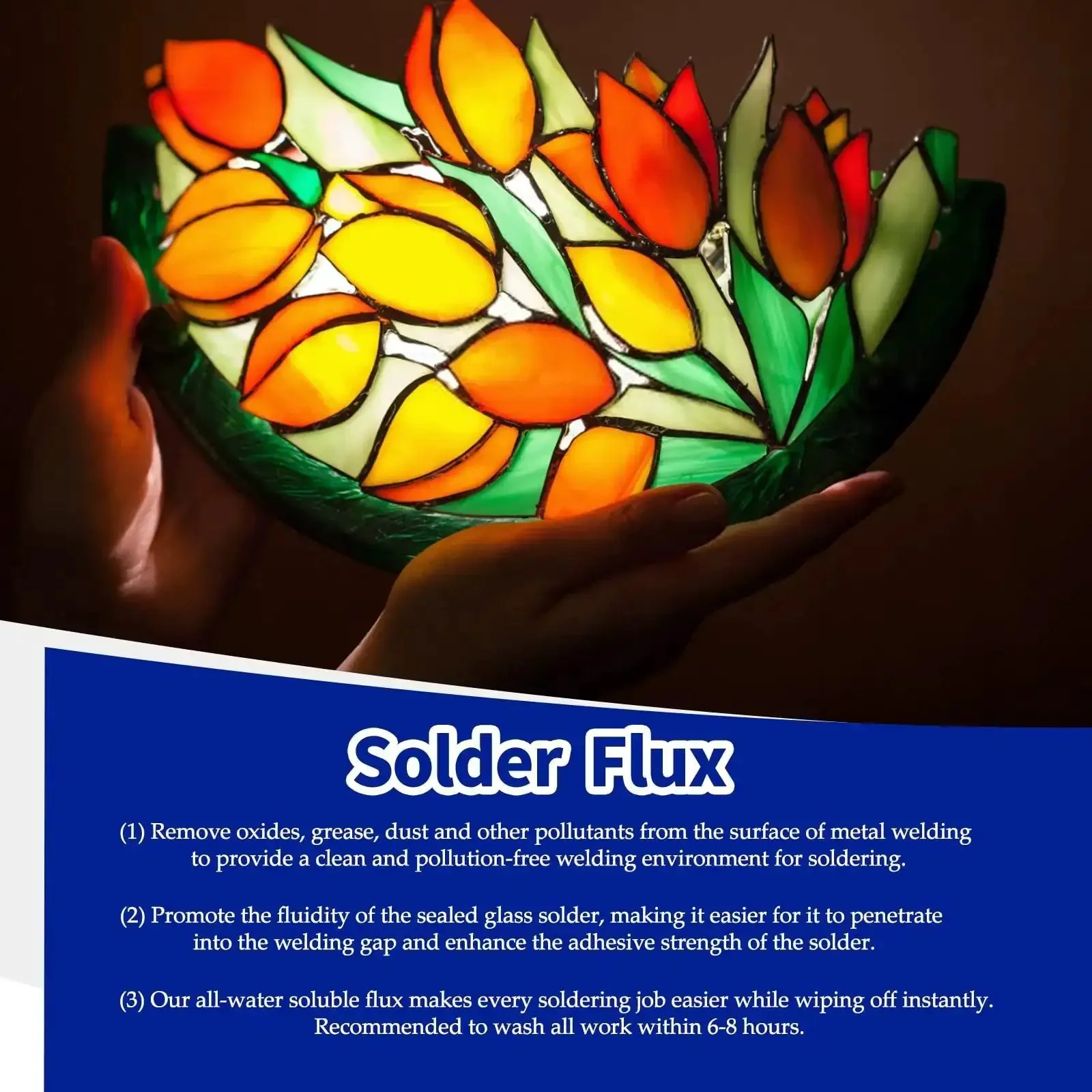 8oz Liquid Solder Flux For Stained Glass Soldering Supplies And Electrical Repairs Water Based Formula Pro Grade Safe For Copper Zinc And Lead Use With Glass Art Tools For Precise Application And Smooth Flow In Every Weld - Image 7