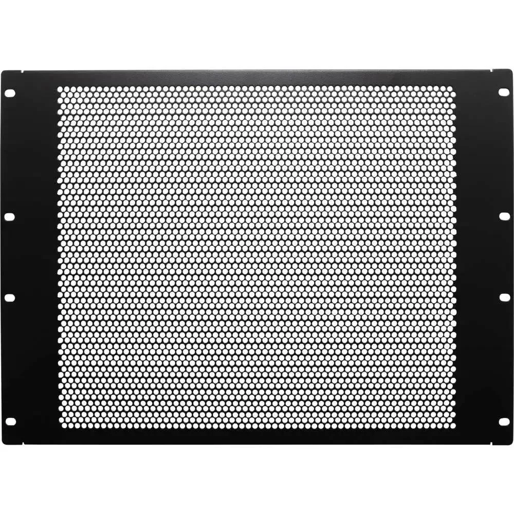 8U Perforated Flanged Blank Panel For 19 Inch Server Racks And Cabinets To Boost Airflow Filler Panel Steel With Black Powder Coat EIA ECA Compliant Hardware Included