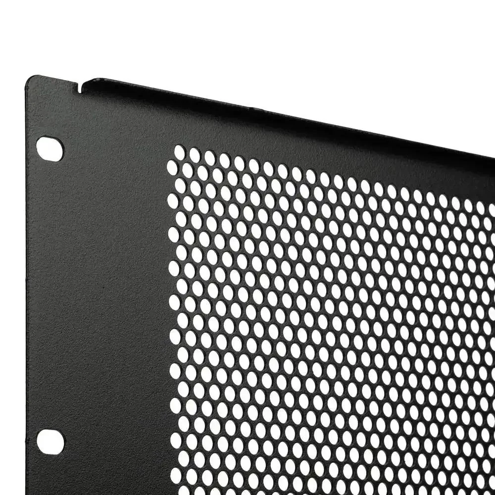 8U Perforated Flanged Blank Panel For 19 Inch Server Racks And Cabinets To Boost Airflow Filler Panel Steel With Black Powder Coat EIA ECA Compliant Hardware Included - Image 3
