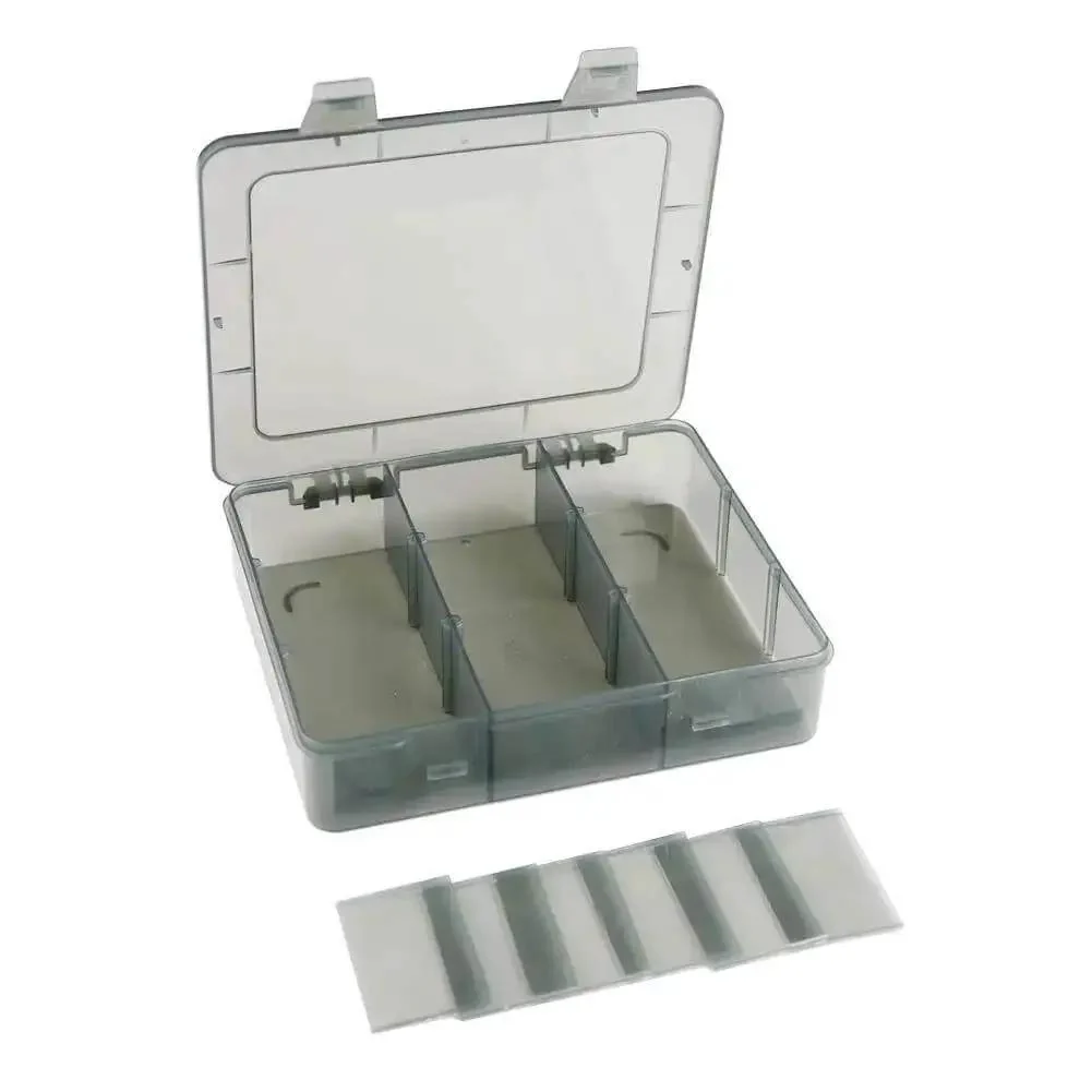 9 Grid Craft Storage Organizer Box With Removable Dividers For Beads Jewelry Buttons And Small Parts Translucent Gray Plastic Container Durable Non Toxic Construction Measures 7.3 Inch By 6.1 Inch By 1.7 Inch