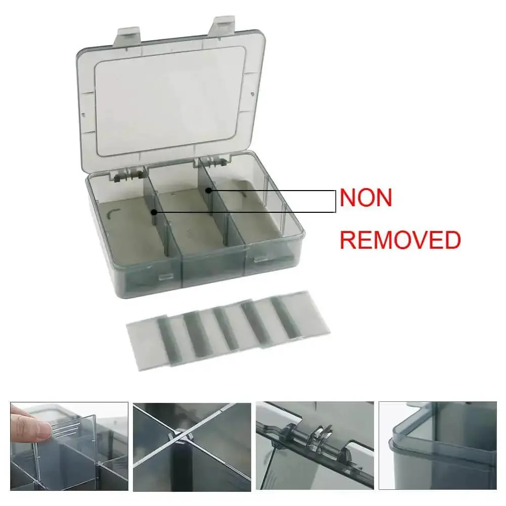 9 Grid Craft Storage Organizer Box With Removable Dividers For Beads Jewelry Buttons And Small Parts Translucent Gray Plastic Container Durable Non Toxic Construction Measures 7.3 Inch By 6.1 Inch By 1.7 Inch - Image 6