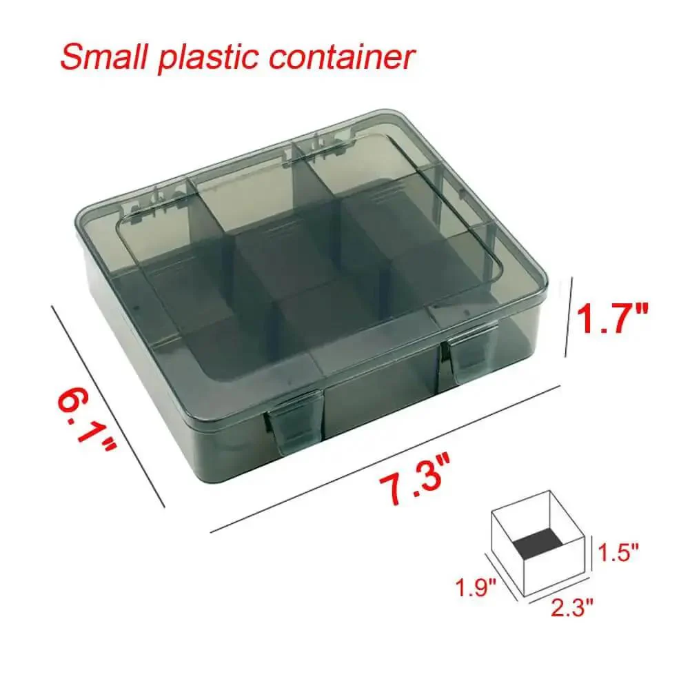 9 Grid Craft Storage Organizer Box With Removable Dividers For Beads Jewelry Buttons And Small Parts Translucent Gray Plastic Container Durable Non Toxic Construction Measures 7.3 Inch By 6.1 Inch By 1.7 Inch - Image 7