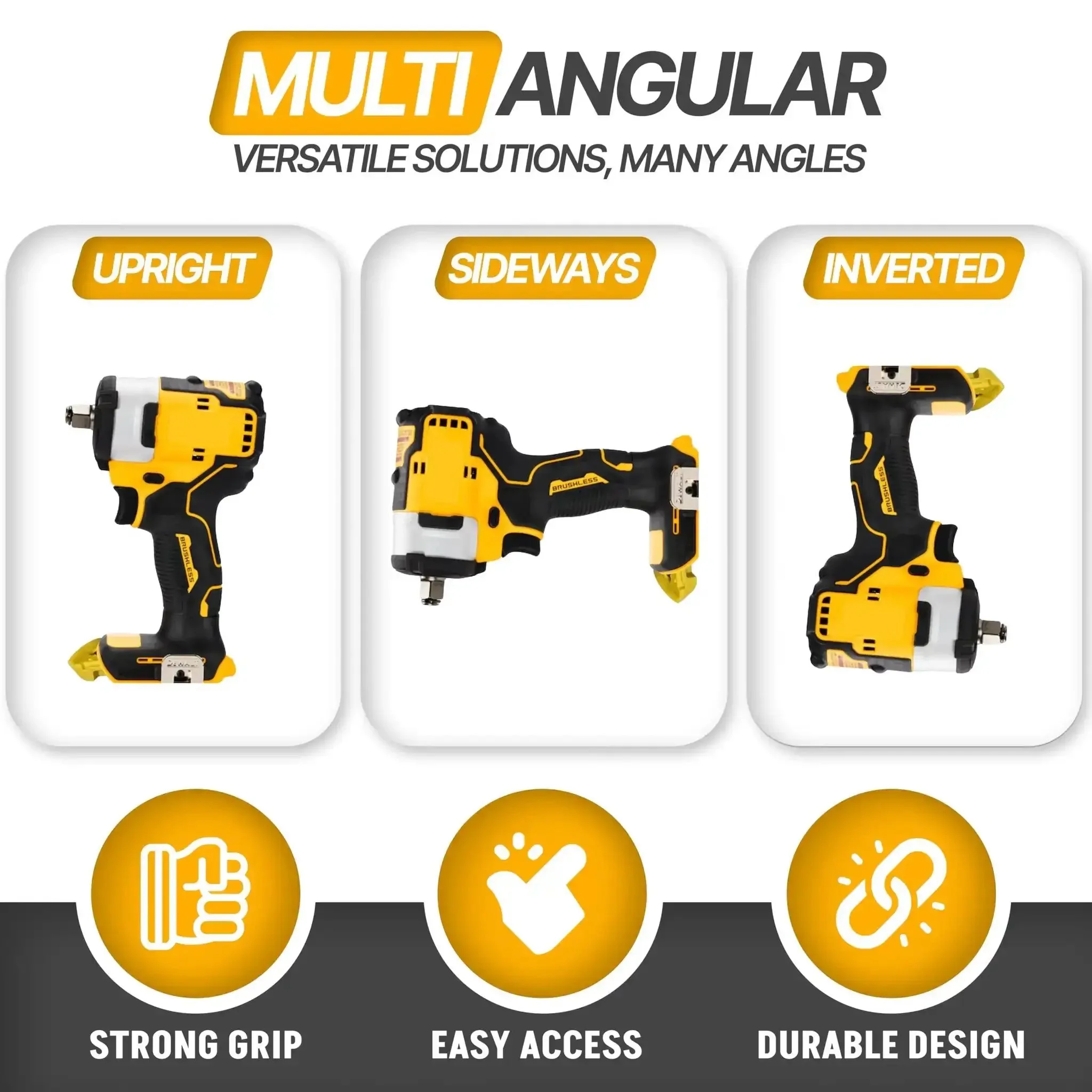 9 Pack Tool Holder Wall Mount For DeWalt 20V And 60V Cordless Tools Snap Fit Drill Hanger With 18 Screws Easy To Install Screw In And Lock For Simple Garage Organization - Image 5
