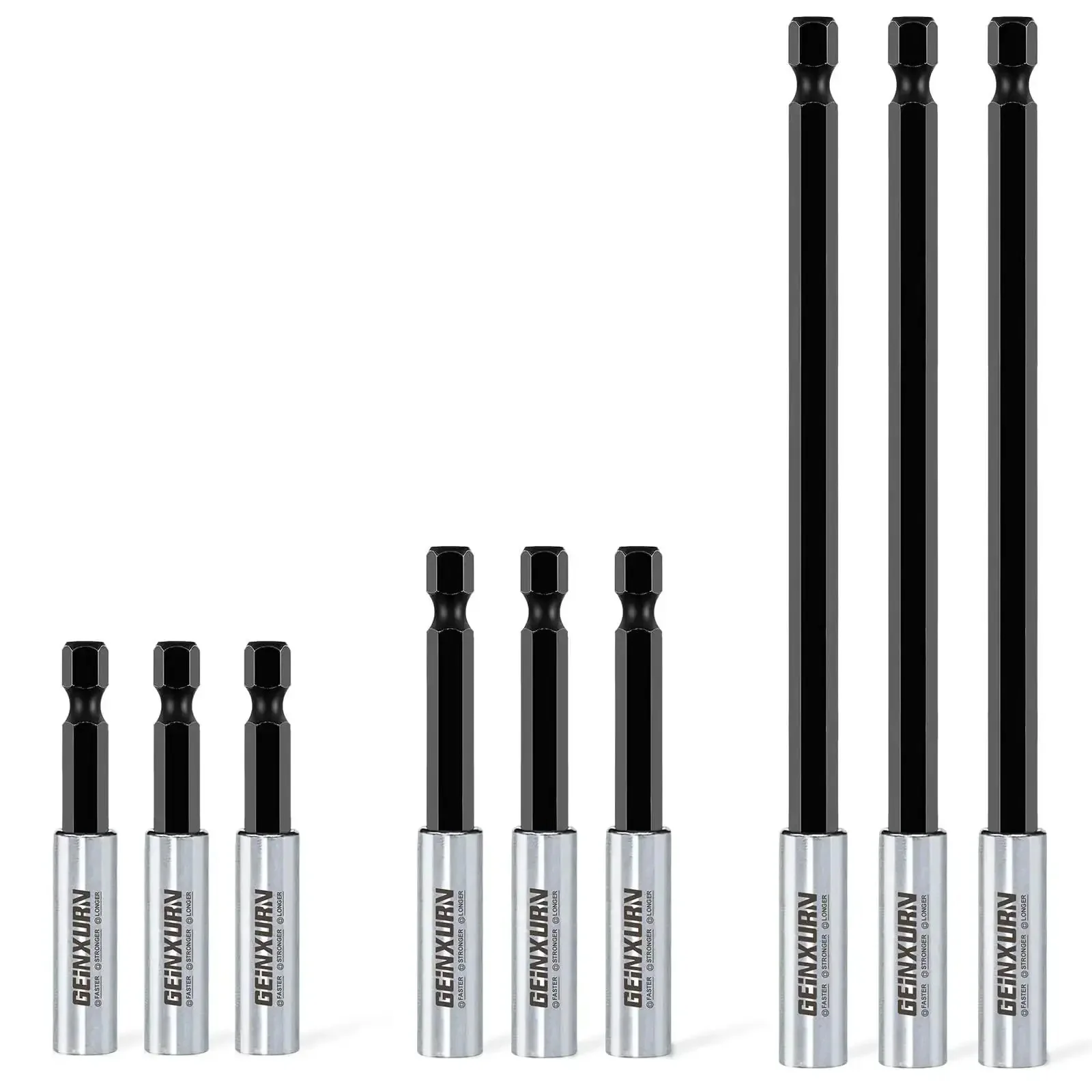 9 Piece CrV Screwdriver Bit Holders Set With Magnetic Extension Socket Drill Bit Holder Hex Shank Quick Change Guide Packed With 2.5 Inch 3 Inch And 6 Inch Bits For Fast Wobble Free Drilling And Easy Bit Swaps - Image 2