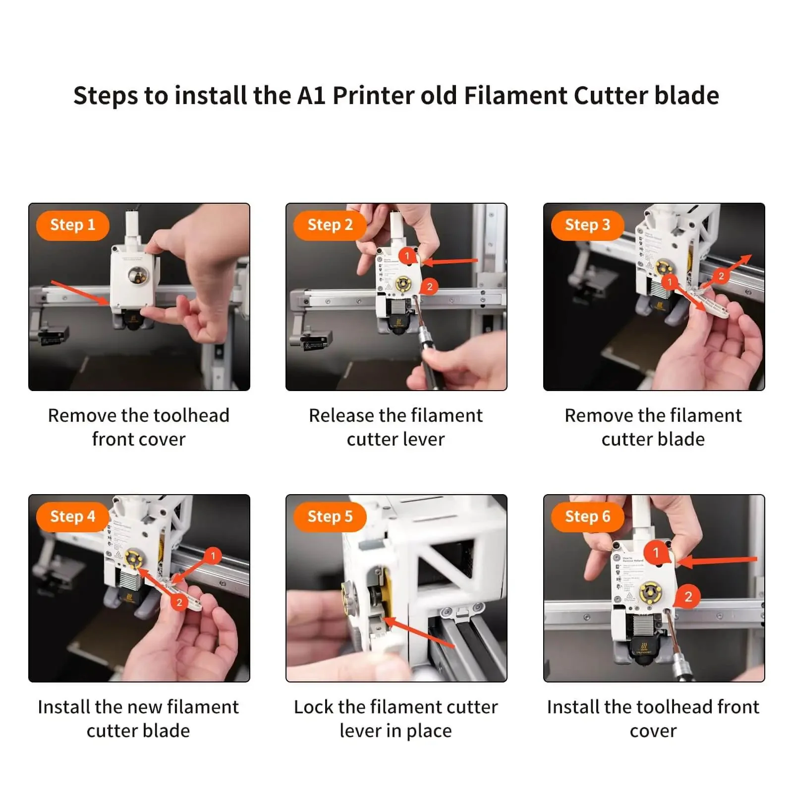 9-Piece Drop-In Filament Cutter Replacement Kit For P1P X1C A1 P1S X1E Mini AMS Series 3D Printers Easy Swap To Keep Filament Feeding Smooth Prevent Clogs Direct Fit For AMS Modules - Image 6