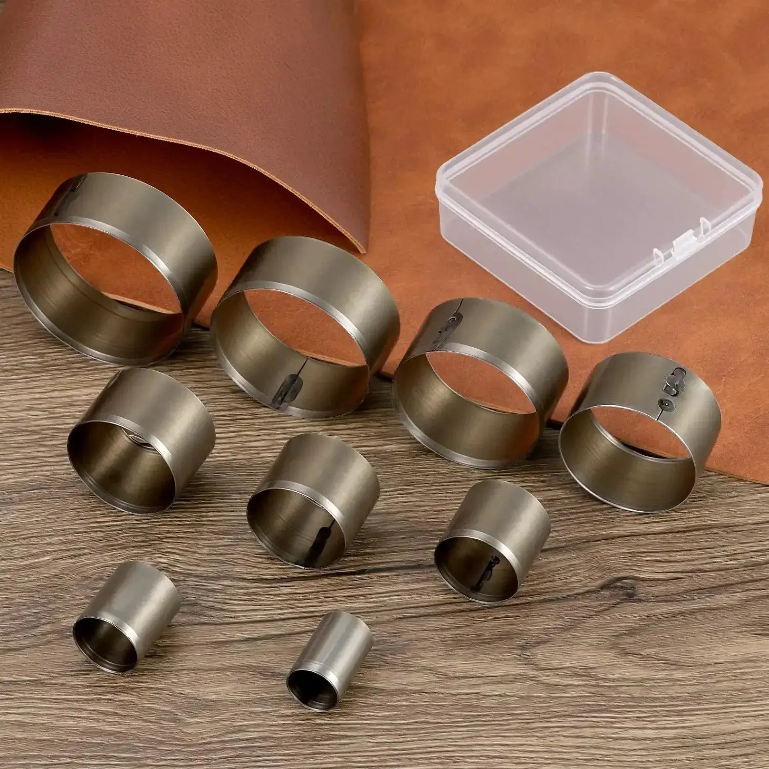 9 Piece Leather Circle Cutter Set 15 To 55 mm Pro Grade Hollow Hole Punch Kit For Fabric Leather Clay And Craft Projects High Carbon Steel Smooth Clean Cuts For Belts Wallets And Jewelry Making - Image 6