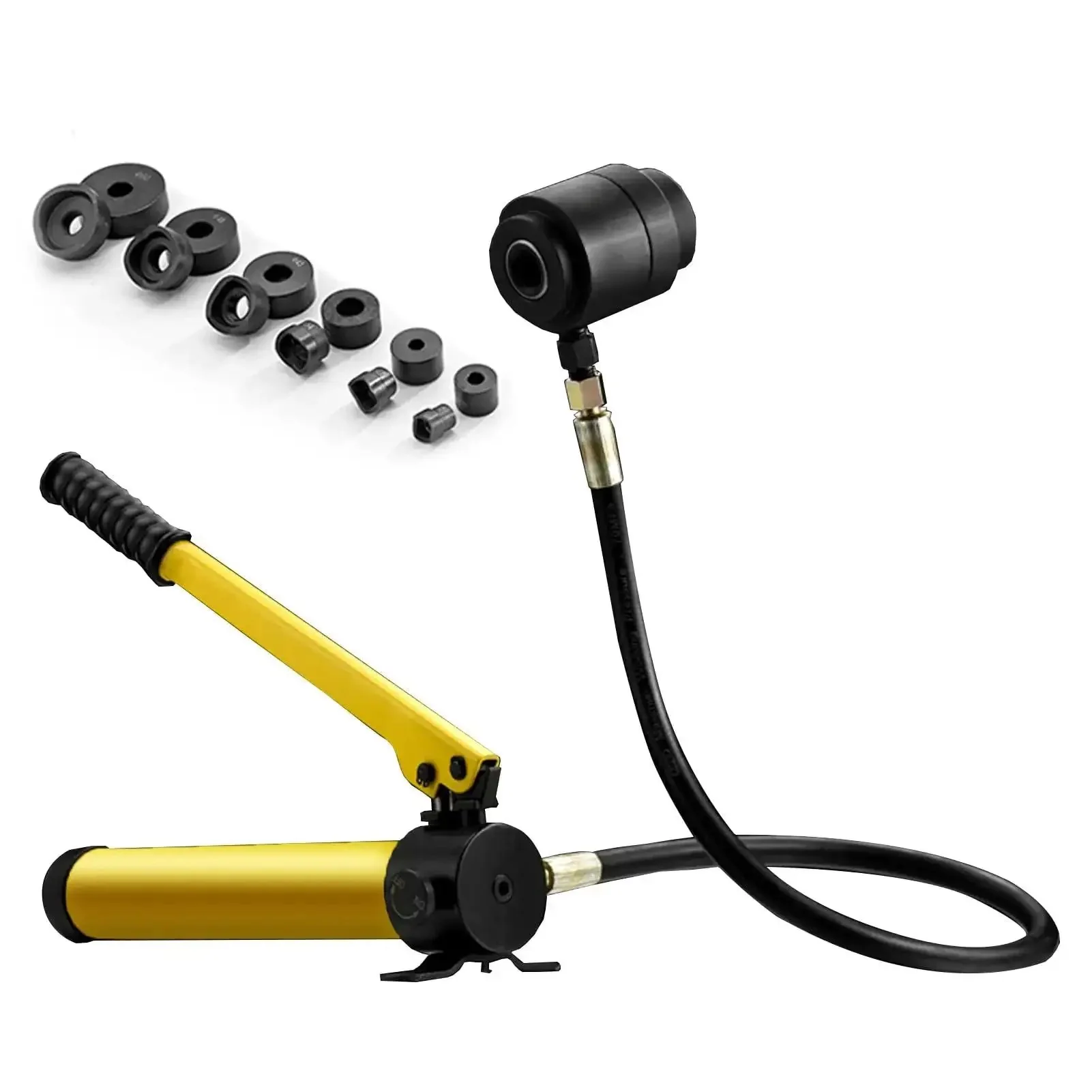 9 Ton Hydraulic Knockout Punch Kit For Conduit One Half Inch To Four Inch, Heavy Duty Hole Cutter Set With Driver, Sheet Metal Punch Tool For Stainless Steel Aluminum Brass Fiberglass And Plastic, A True Workhorse