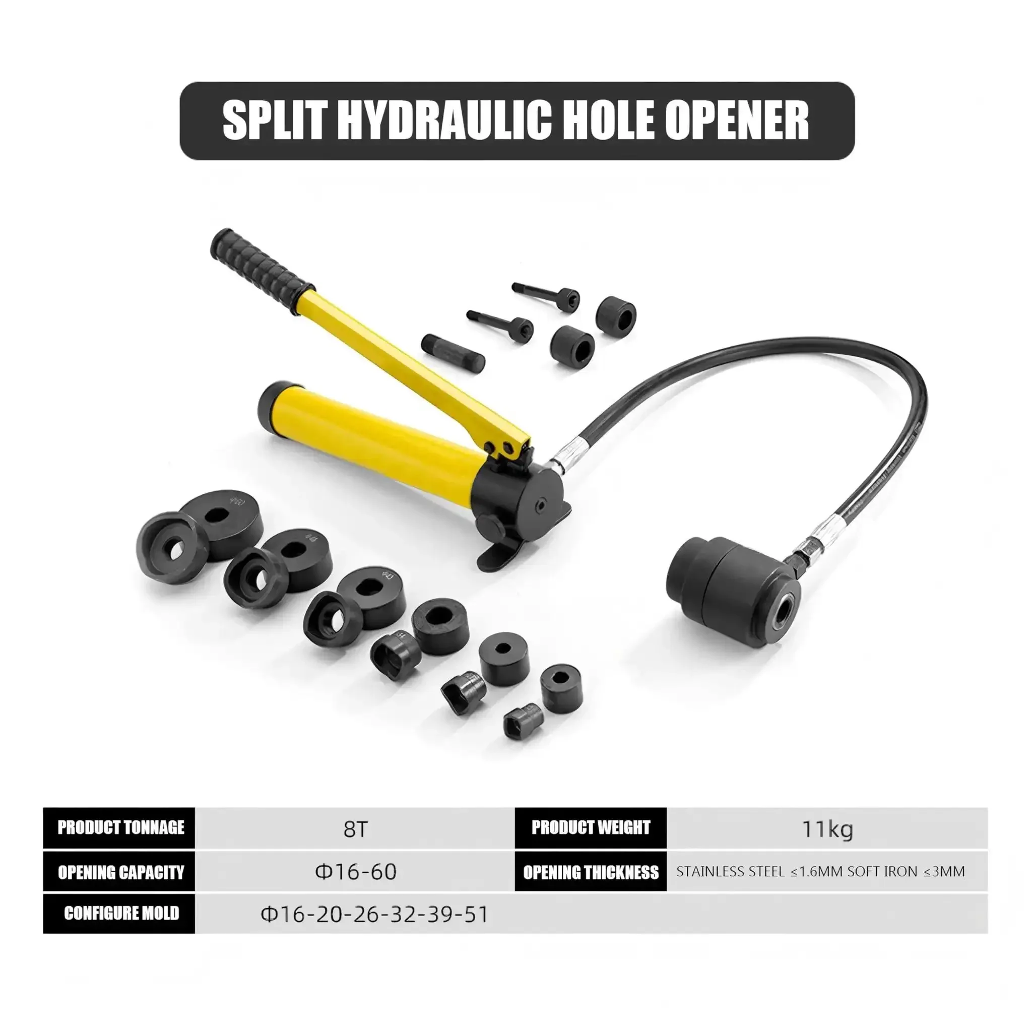 9 Ton Hydraulic Knockout Punch Kit For Conduit One Half Inch To Four Inch, Heavy Duty Hole Cutter Set With Driver, Sheet Metal Punch Tool For Stainless Steel Aluminum Brass Fiberglass And Plastic, A True Workhorse - Image 7