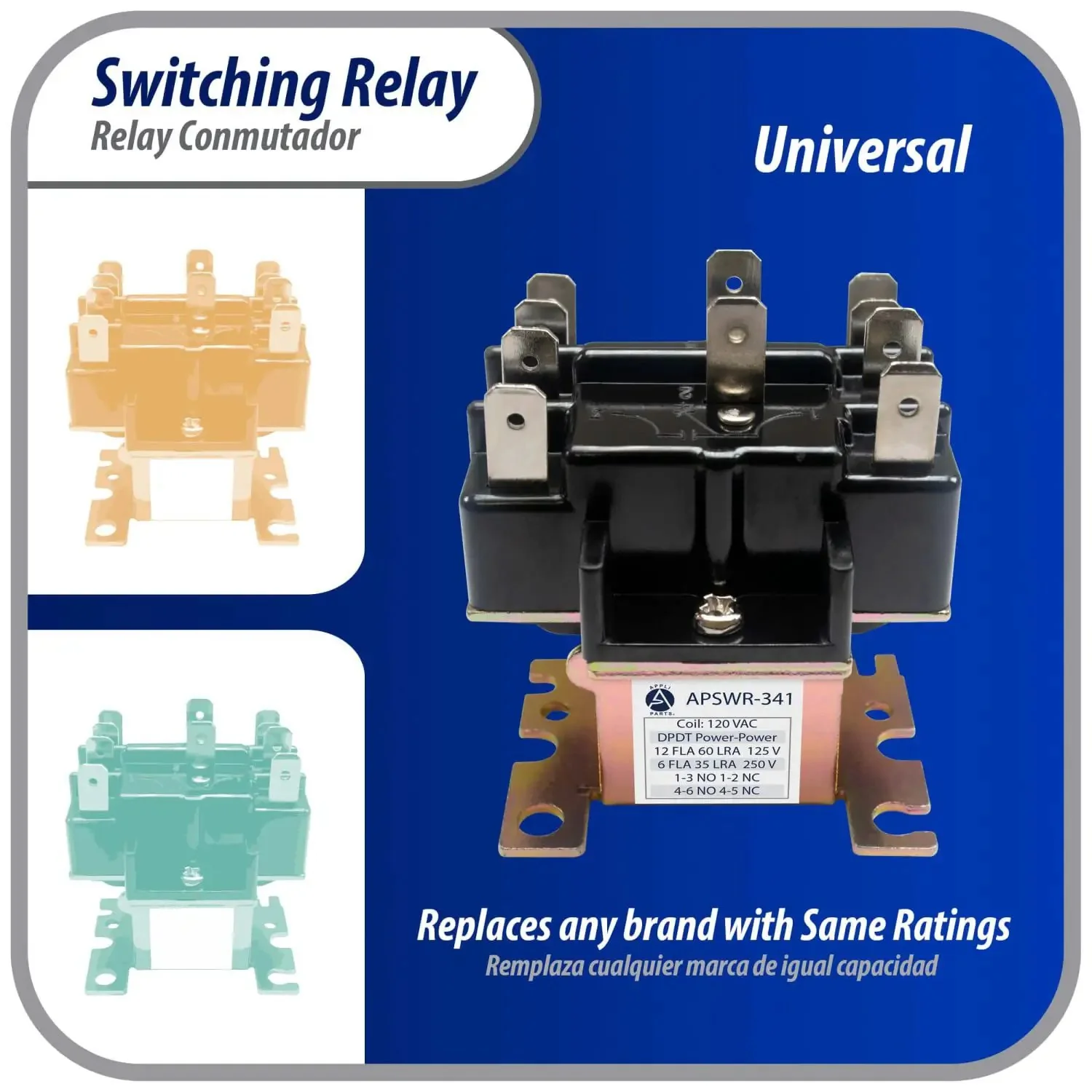 90 341 110 To 120V AC DPDT Plug N Play General Purpose Switching Relay For HVAC Fan Motor Control In Air Handler Units And Other Electrical Installations Replaces APSR 341 - Image 3